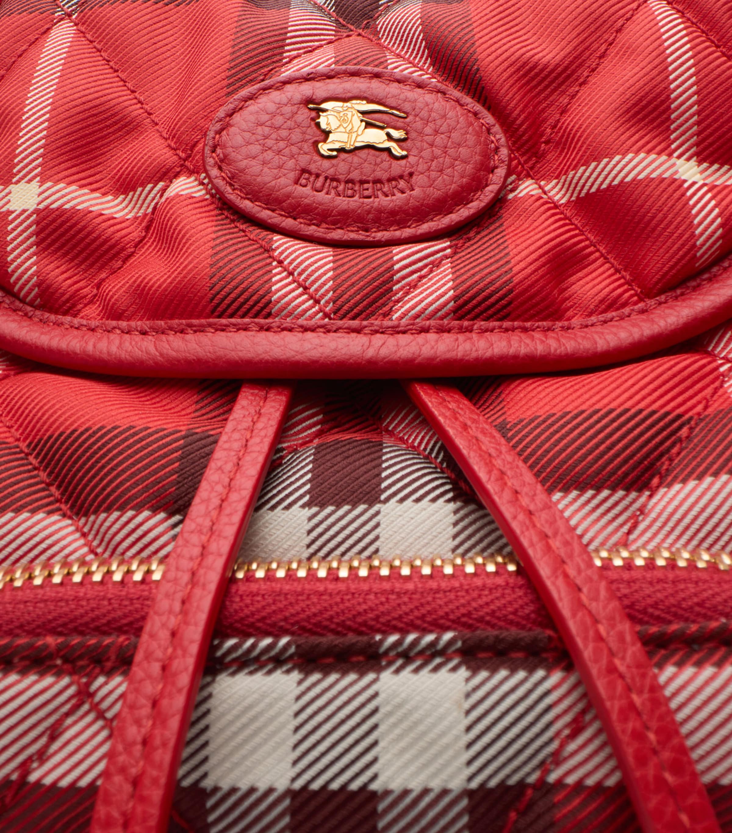 Mini Check Horseshoe Backpack CRAYON RED Image 4