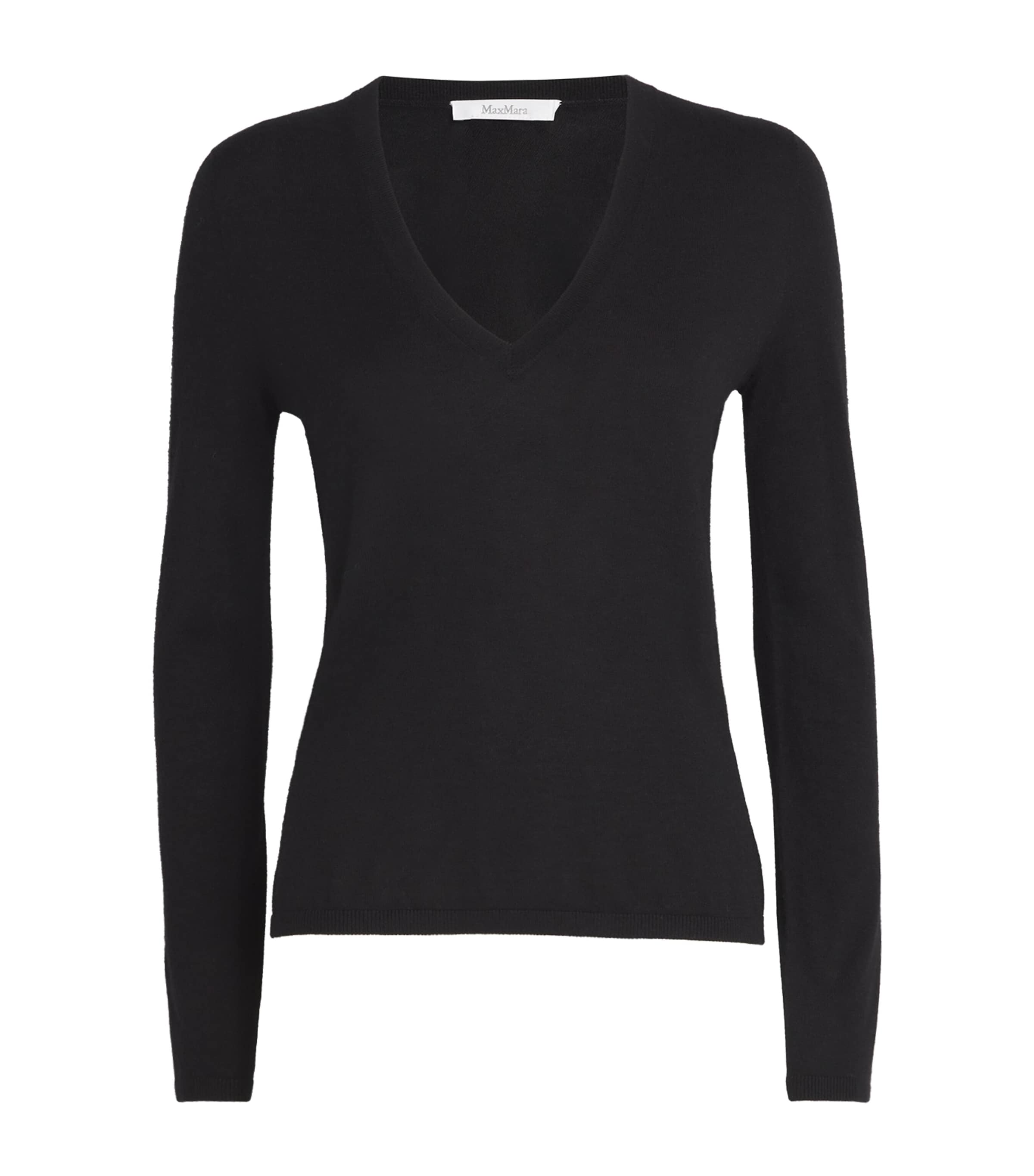 Cashmere V-Neck Sweater BLACK Image 1