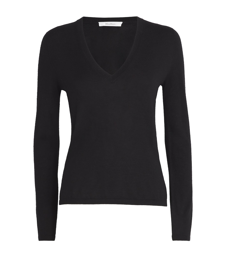 Cashmere V-Neck Sweater BLACK Image 1