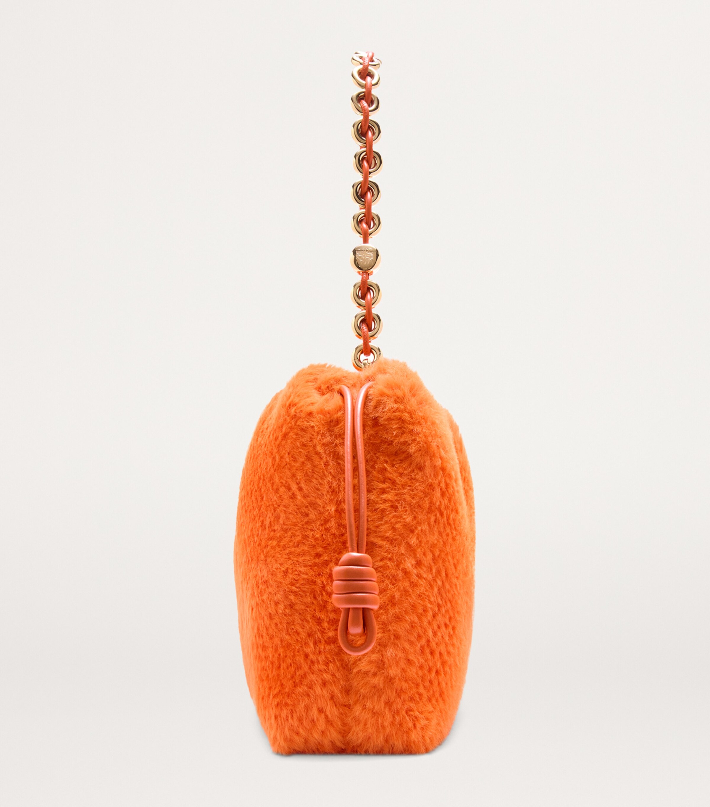 LOEWE Large Fluffy Flamenco Clutch Bag Vivid Orange Image 5
