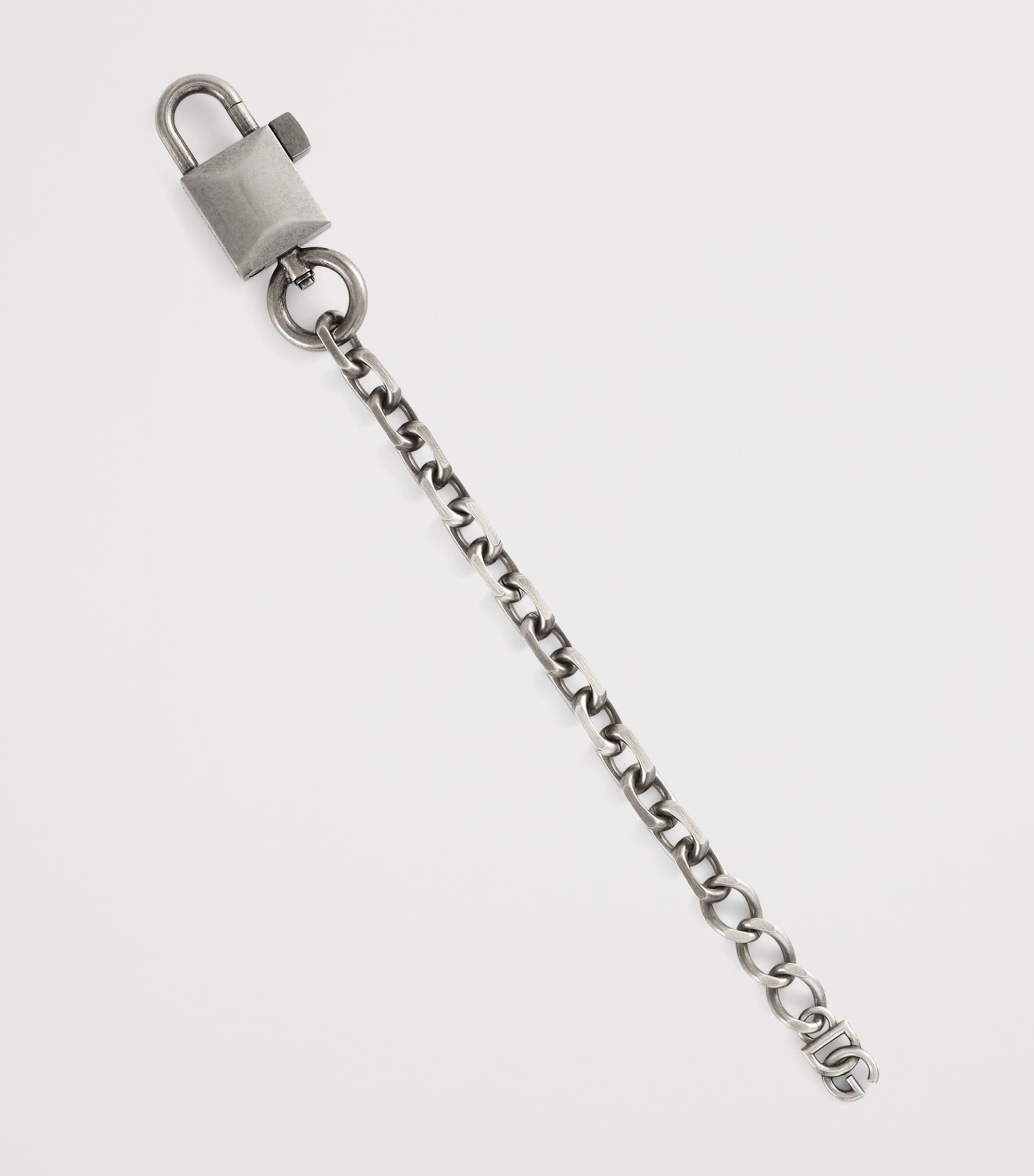 Dolce&Gabbana Chunky Padlock Bracelet Antique Silver Image 3