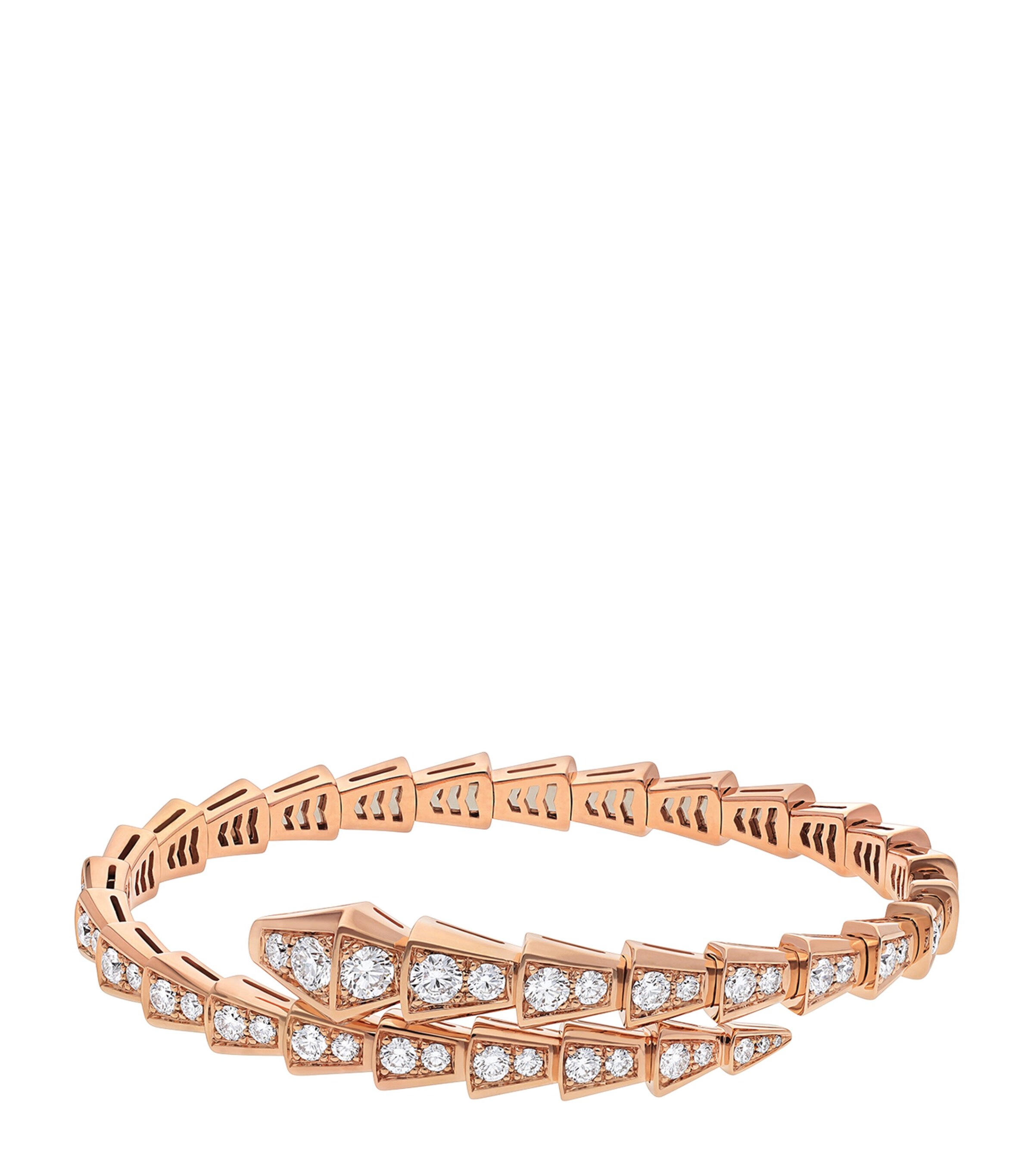 Small Rose Gold and Diamond Serpenti Viper Bracelet PINK GOLD Image 2