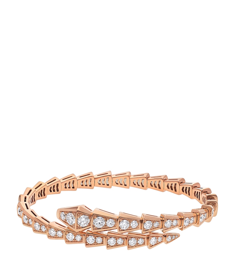 Small Rose Gold and Diamond Serpenti Viper Bracelet PINK GOLD Image 2