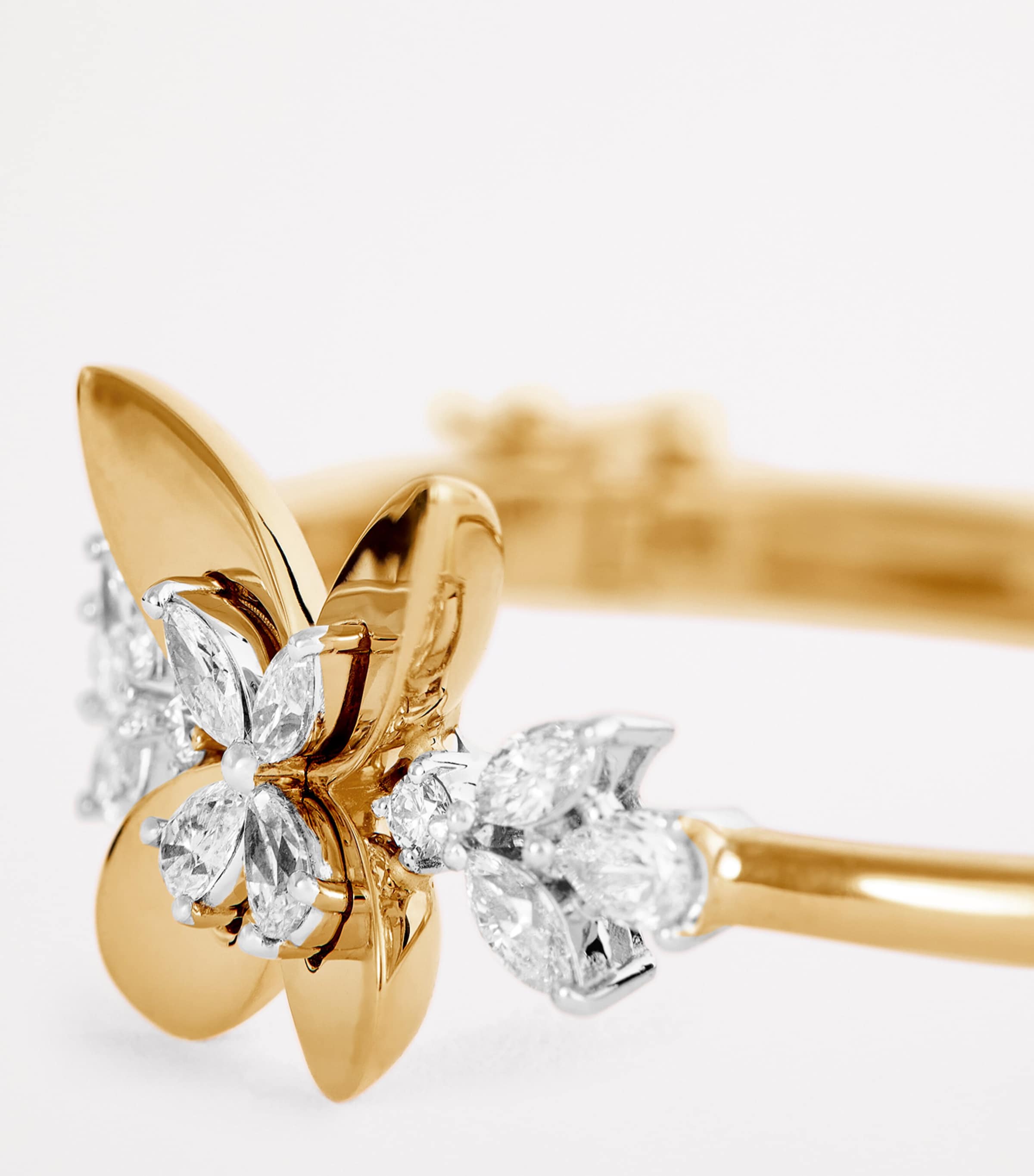 Yellow Gold and Diamond Butterfly Bangle YELLOW GOLD Image 4