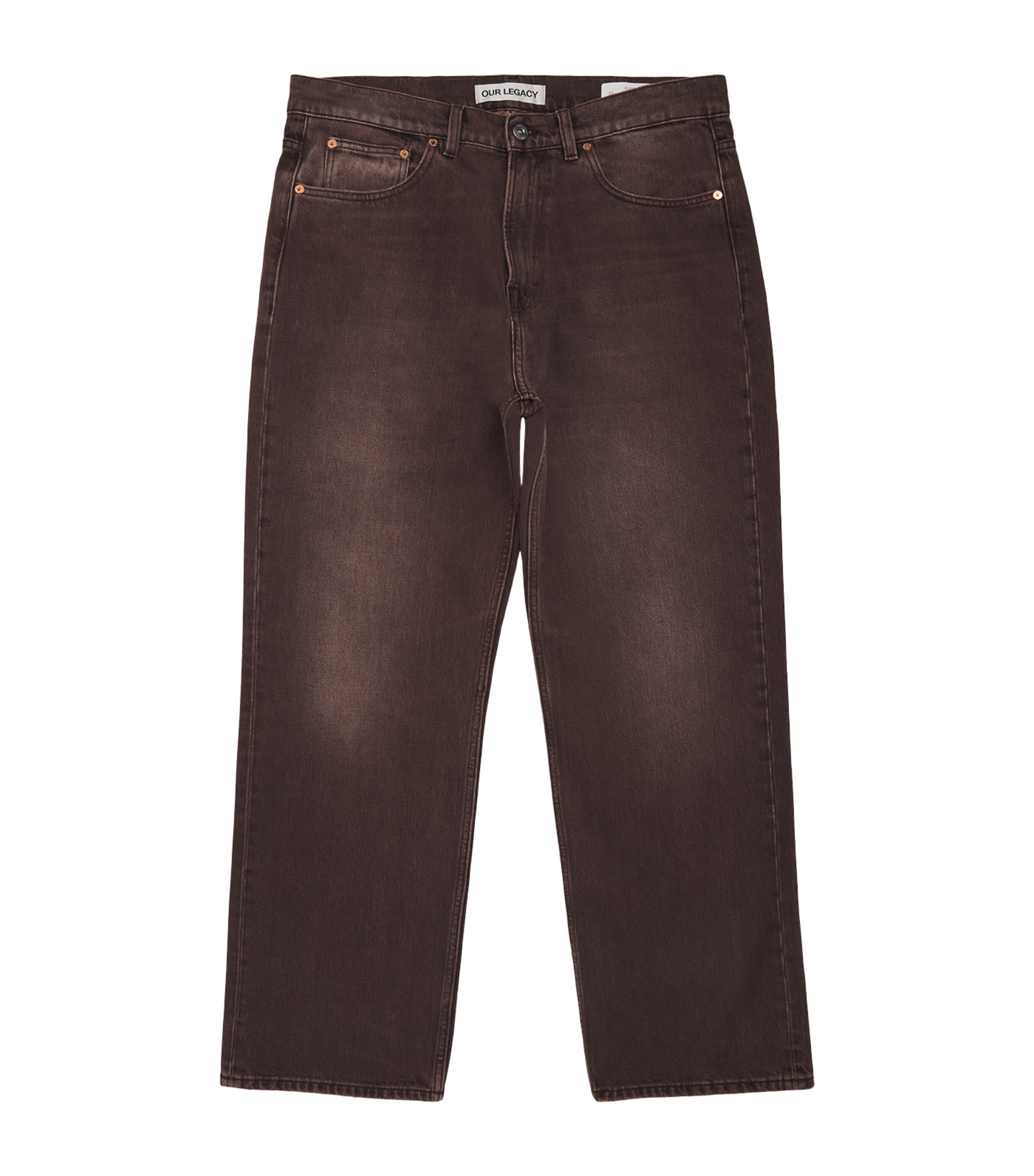 Trompe-l'Oeil Third Cut Straight Jeans OVERDYED CHOCO MELON Image 1