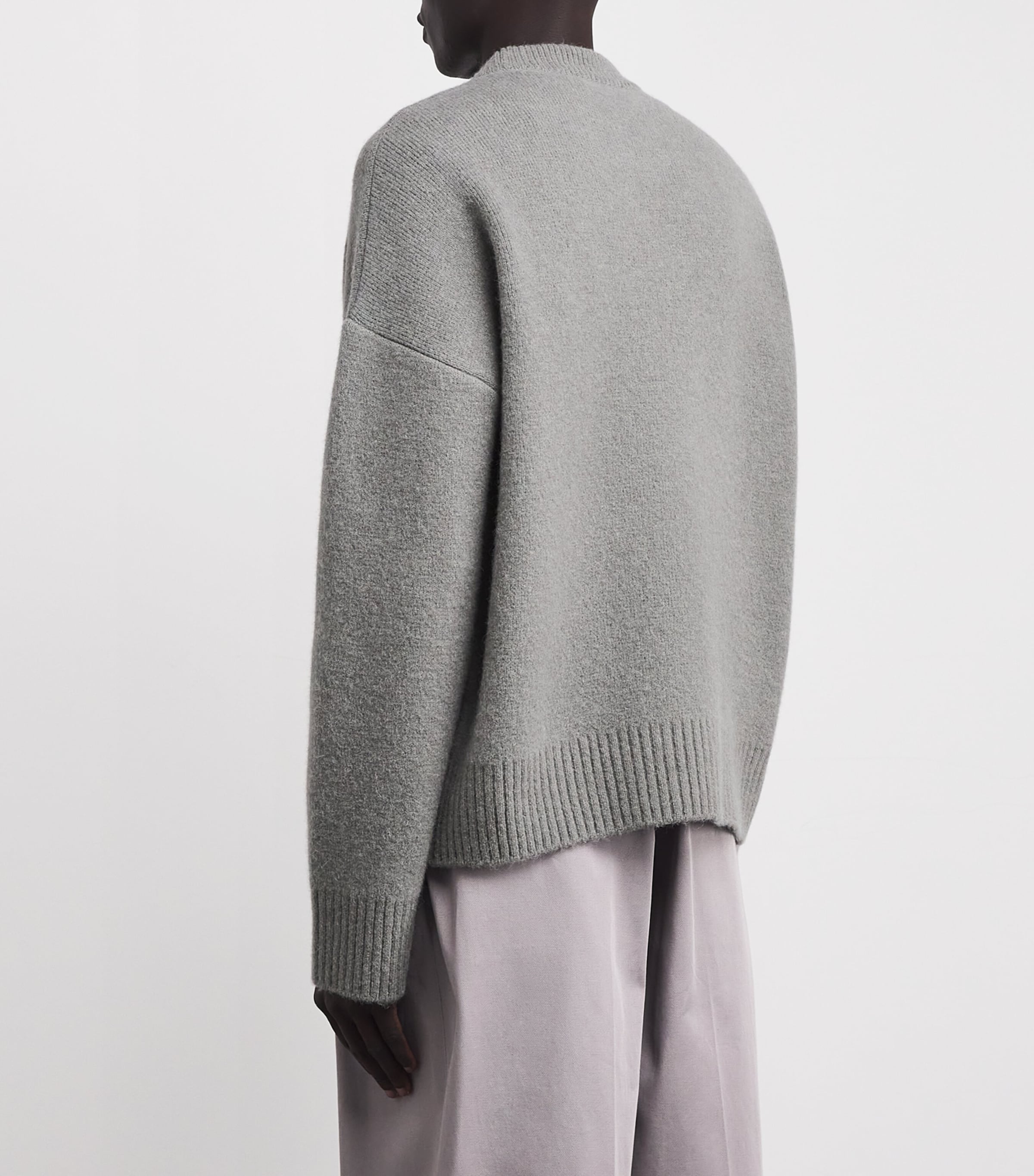 Alpaca-Blend Crew-Neck Sweater 058 - GRIS/ECRU Image 4