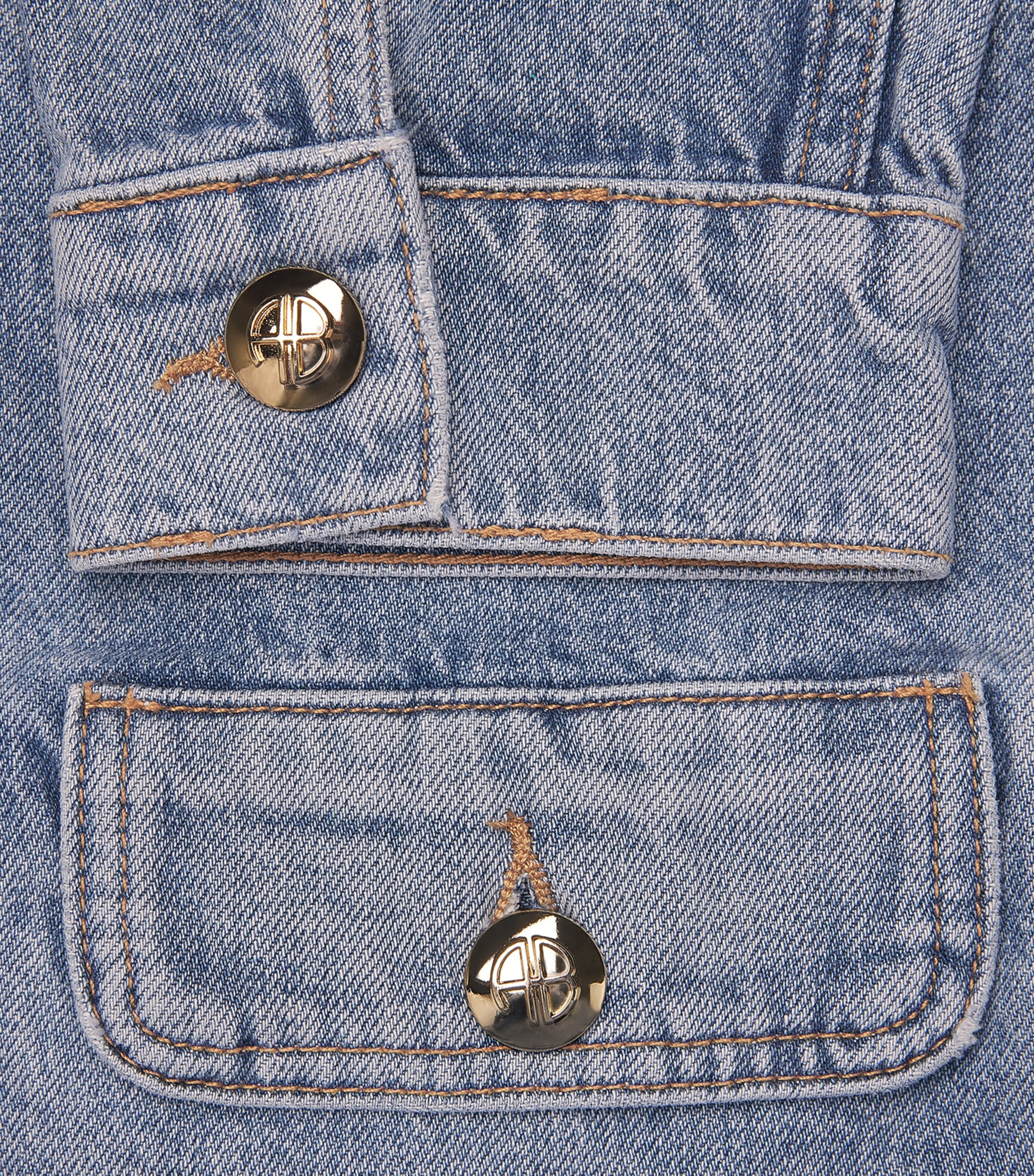 ANINE BING Womens Blanche Denim Jacket Caspian Blue Image 6