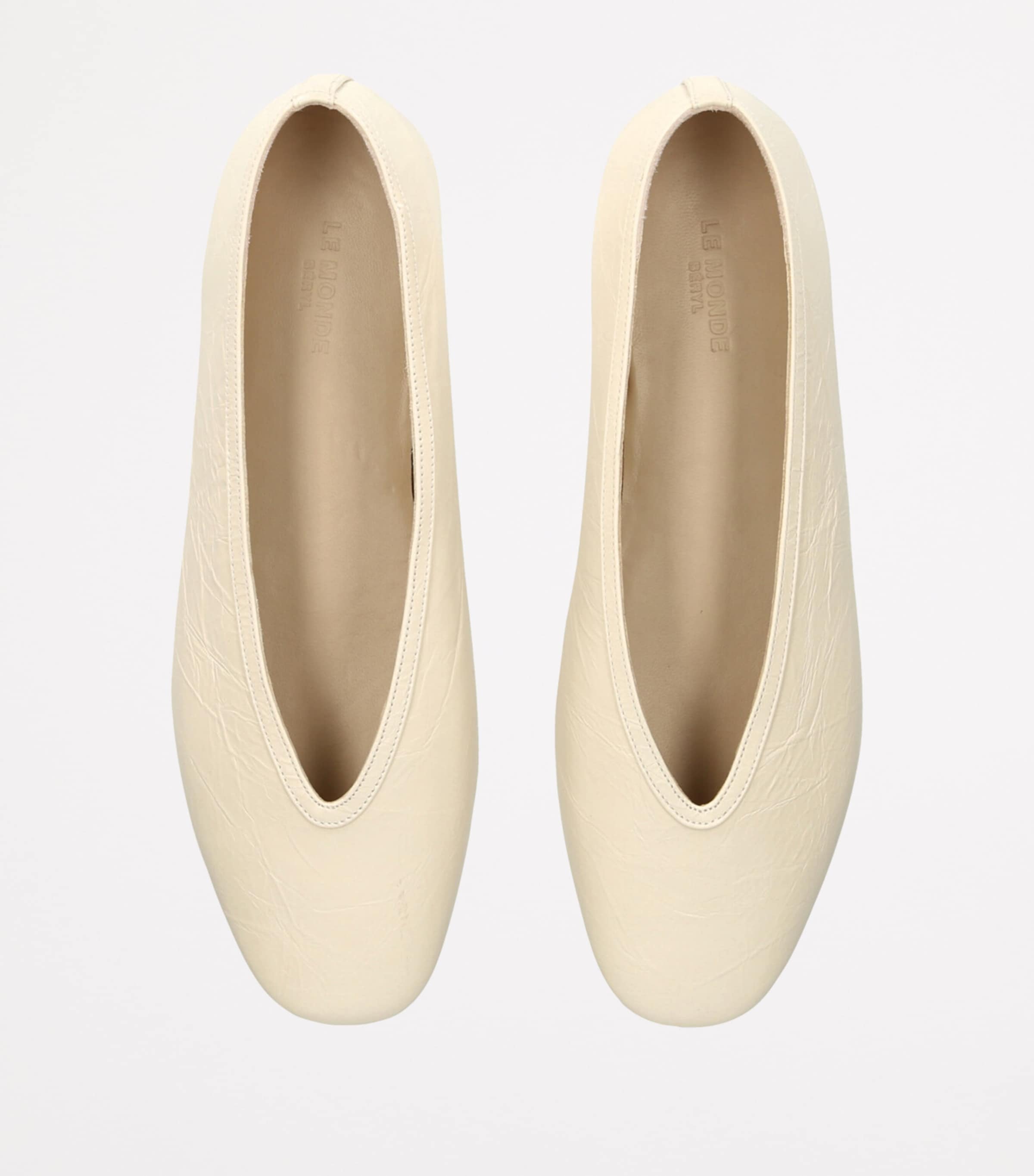Leather Luna Ballet Flats WHITE Image 6