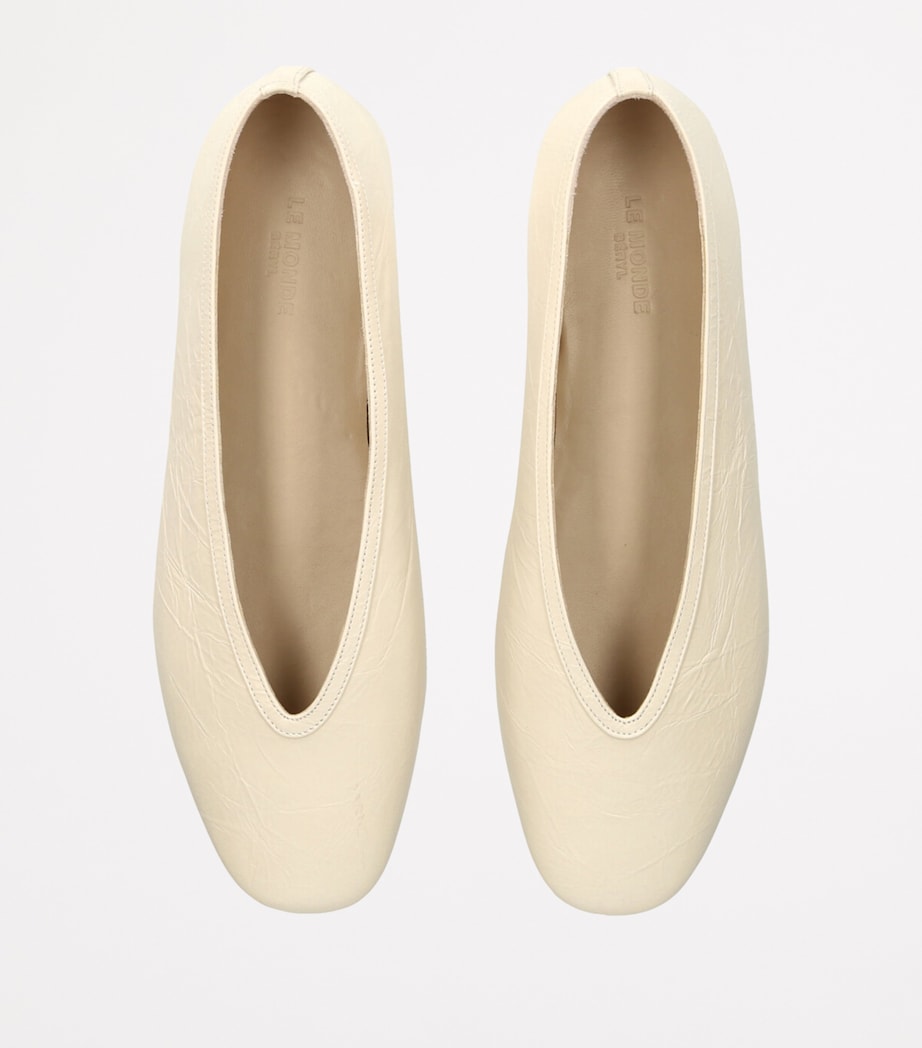 Leather Luna Ballet Flats WHITE Image 6