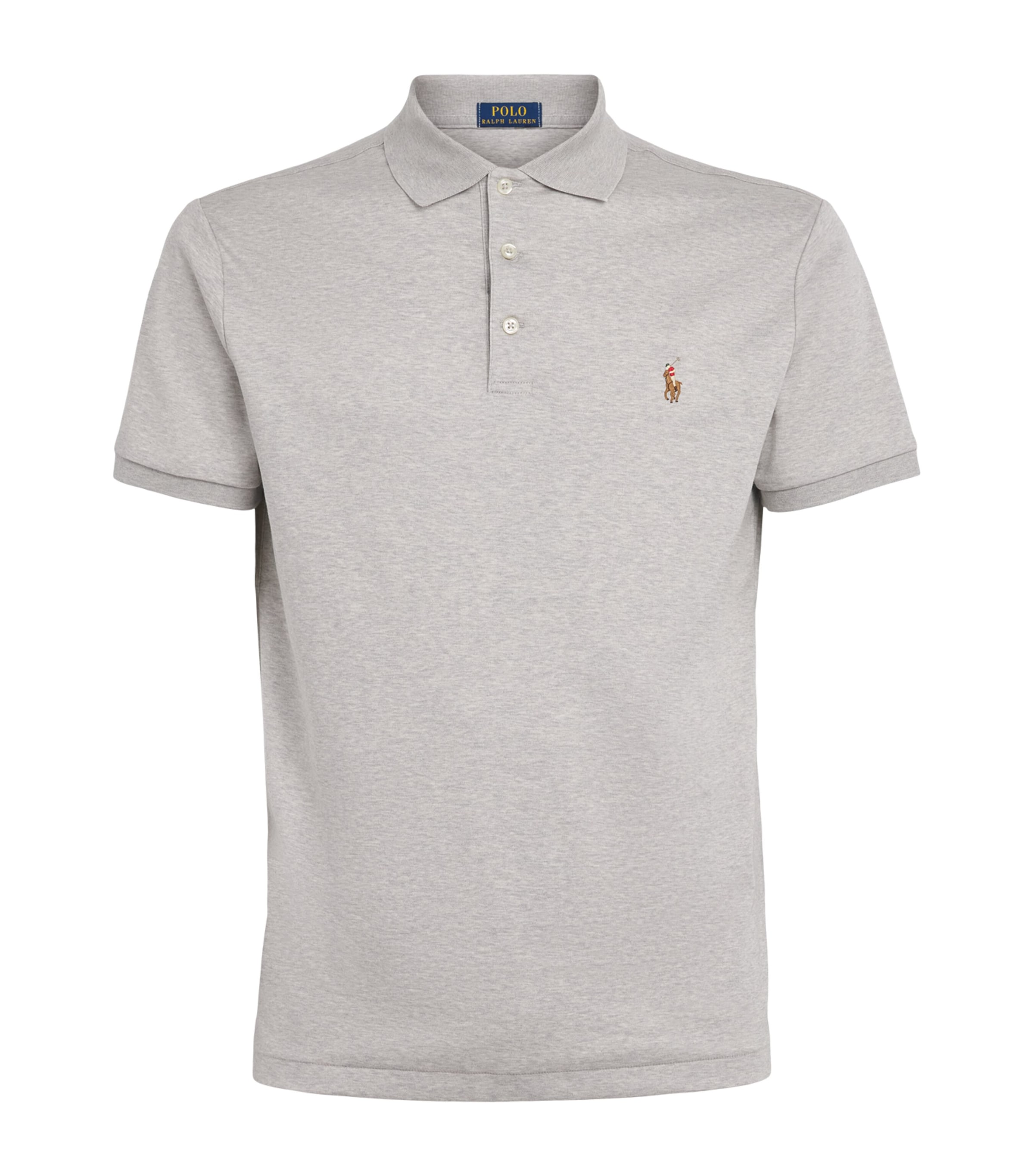 Polo Ralph Lauren Mens Pima Cotton Slim Polo Shirt Spring Heather Image 1