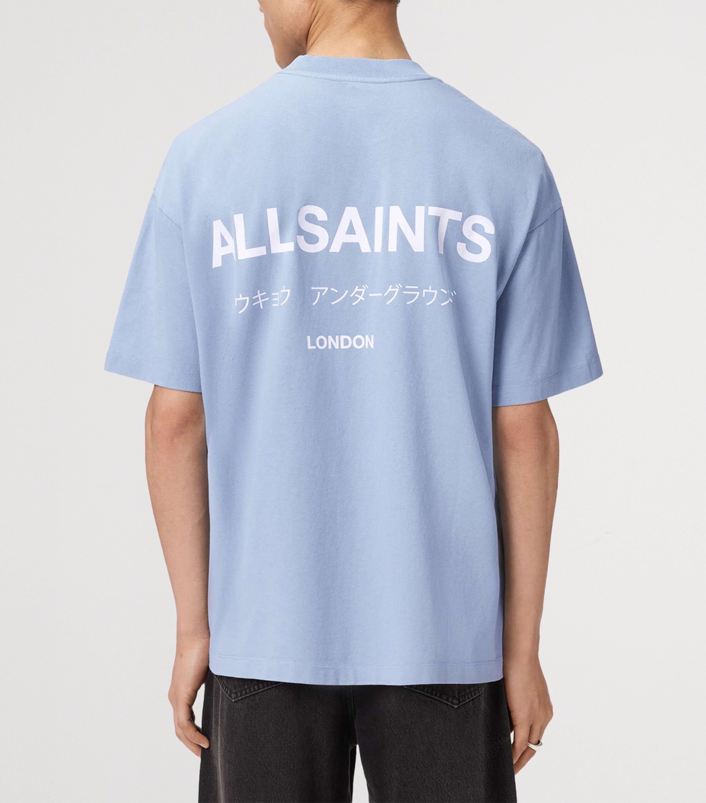 AllSaints Mens Organic Cotton Underground T-Shirt Villa Blue Image 4
