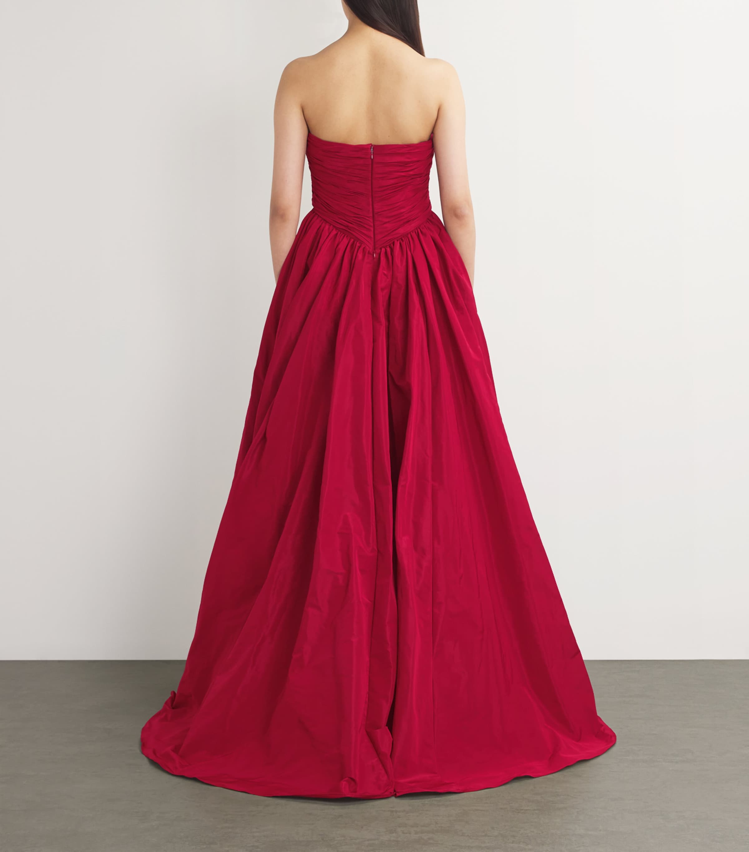 Zuhair Murad Womens Overskirt-Detail Gown Rio Red Image 3