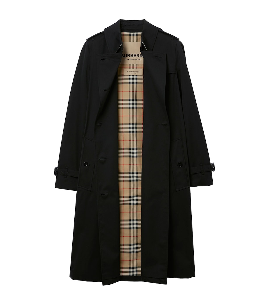 Gabardine Kensington Long Trench Coat BLACK Image 2