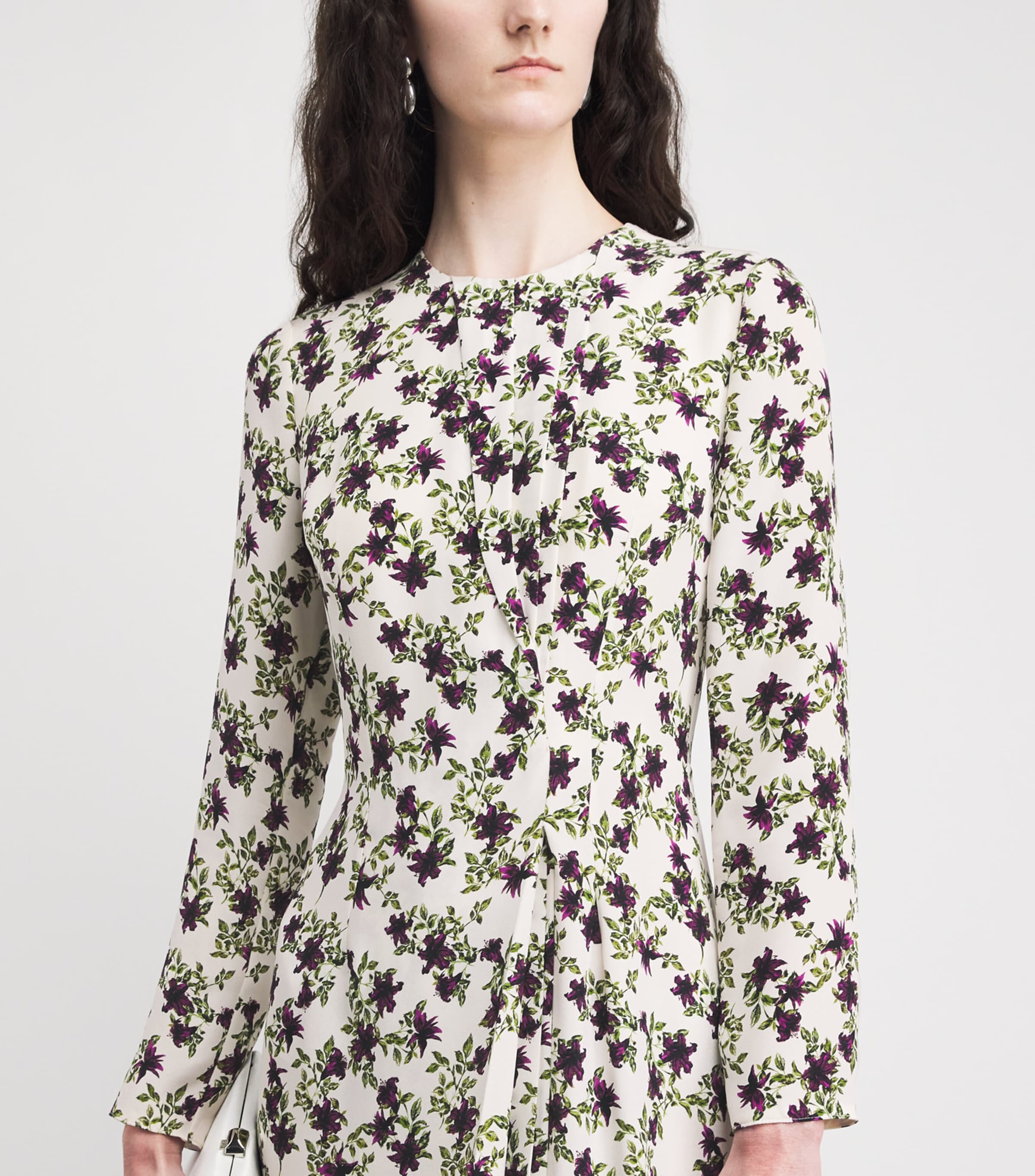 Emilia Wickstead Womens Silk Floral Silverio Maxi Dress Prpl/olv On Ivry Image 3