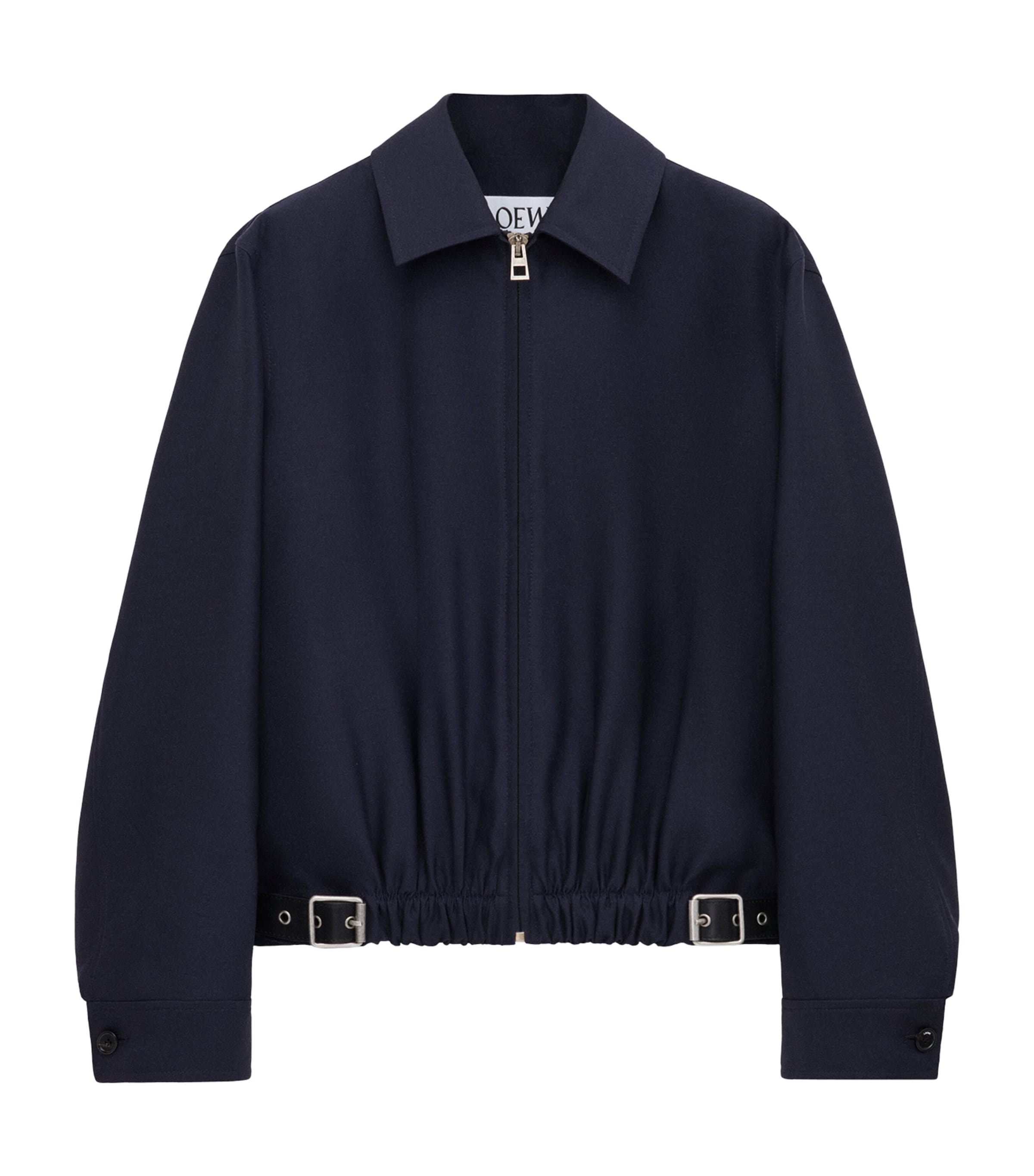 Wool-Silk Buckled Shirt Jacket NAVY BLUE Image 1