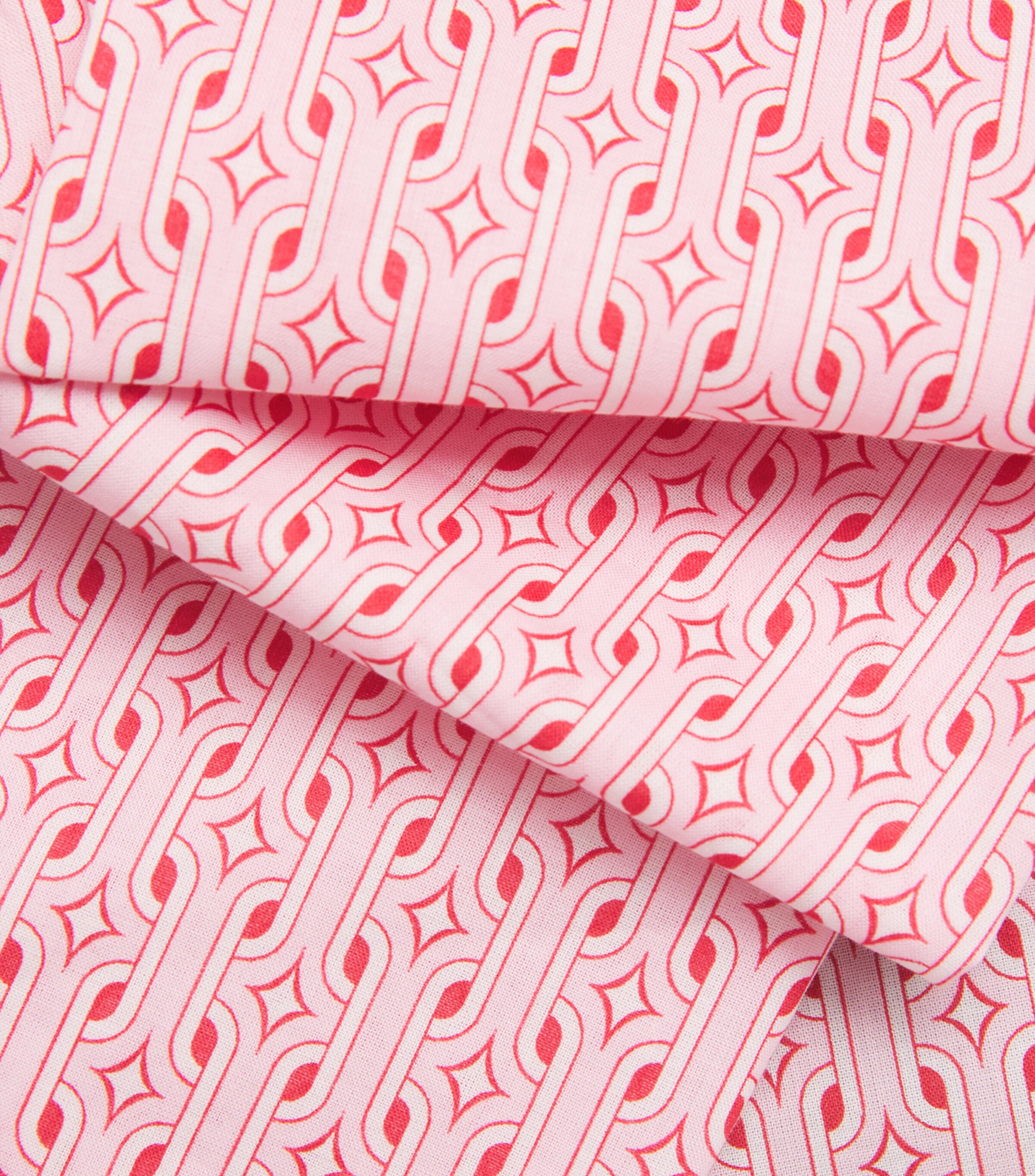 Derek Rose Womens Cotton Geometric Print Nelson Pyjama Set Pink Image 5