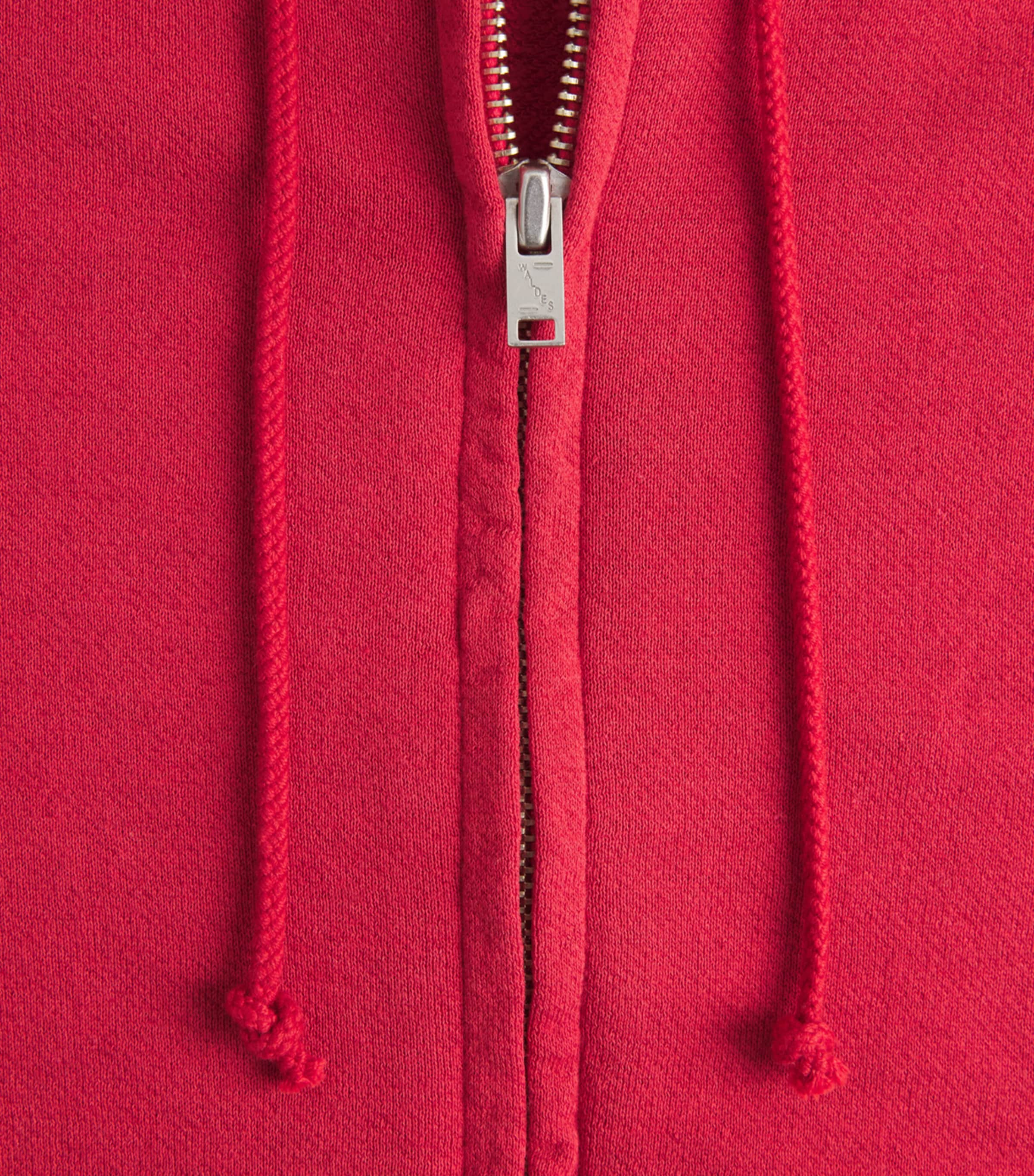 Auralee Mens Cotton-Wool-Silk Zip-Up Hoodie Red Image 6