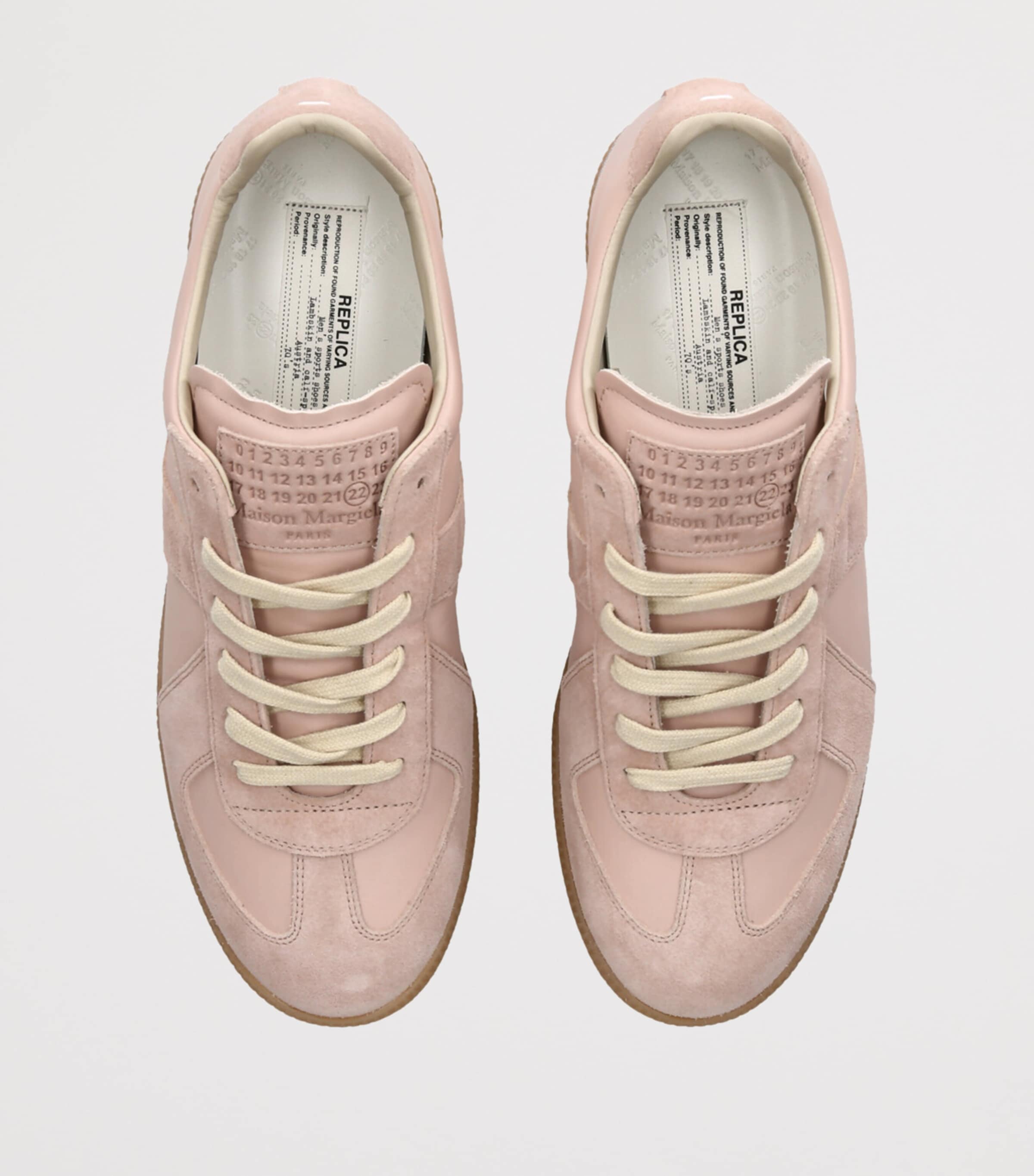 Leather-Suede Replica Sneakers PEACH Image 4