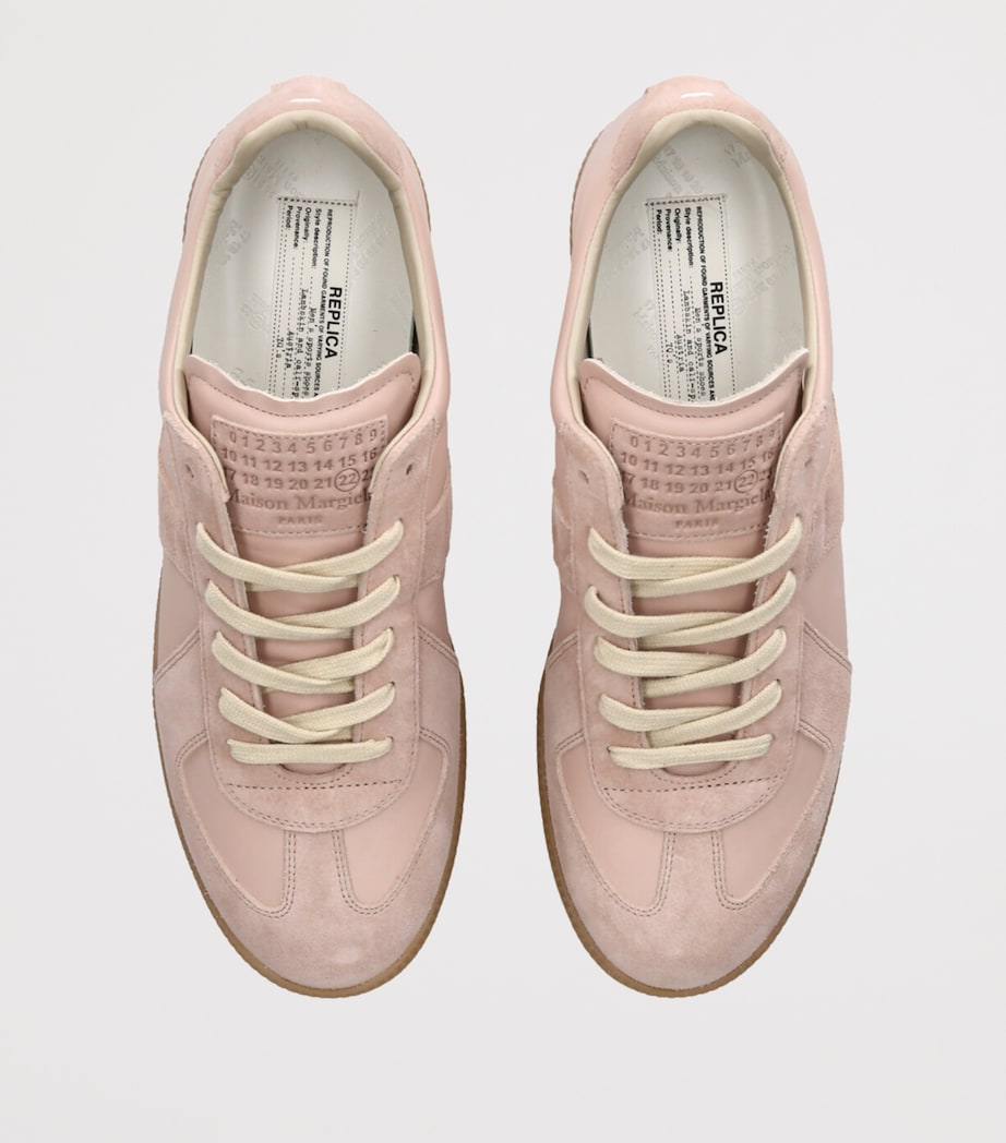 Leather-Suede Replica Sneakers PEACH Image 4