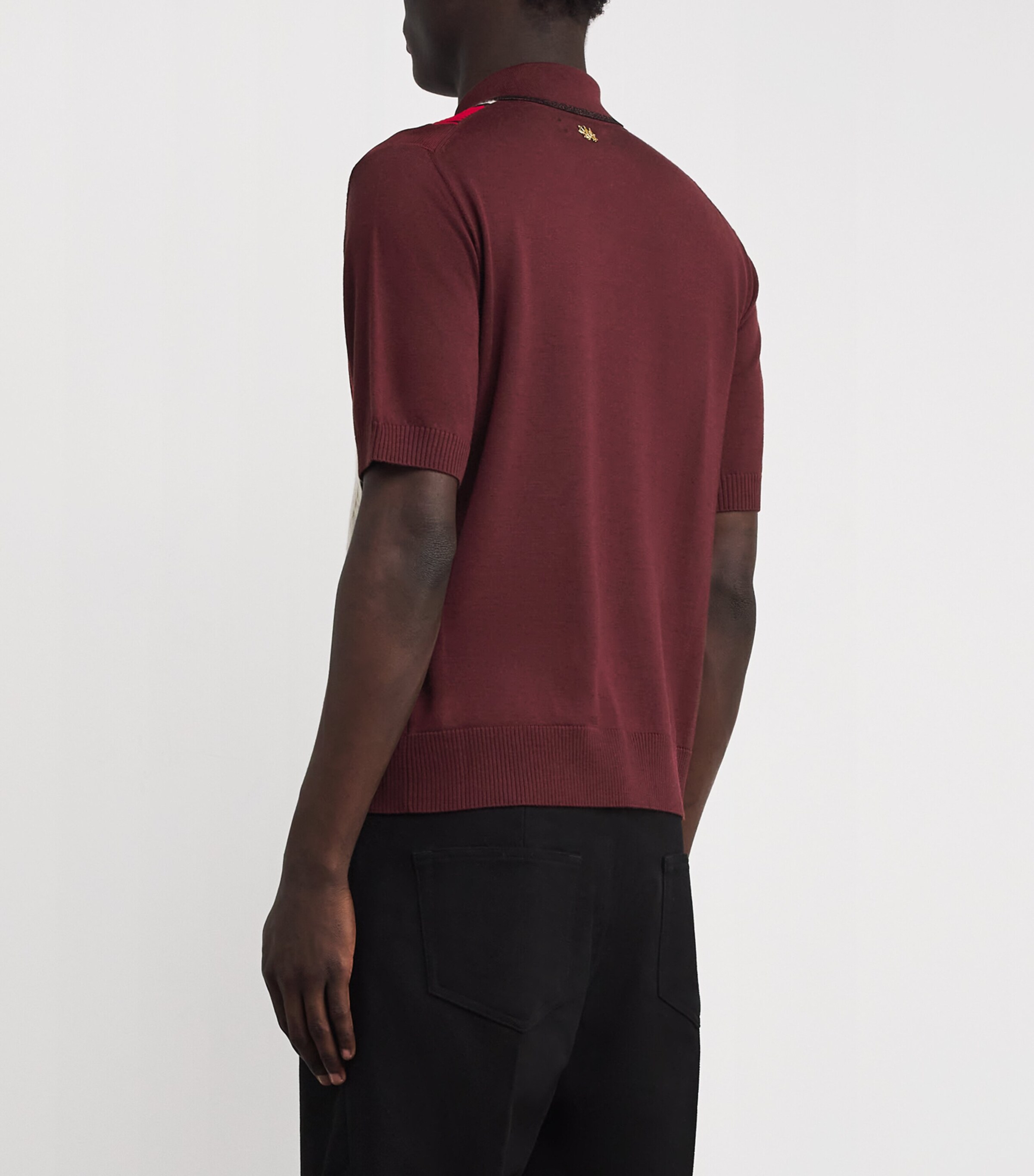AMIRI Mens Wool-Blend Embellished Stripe Shirt Red Image 4