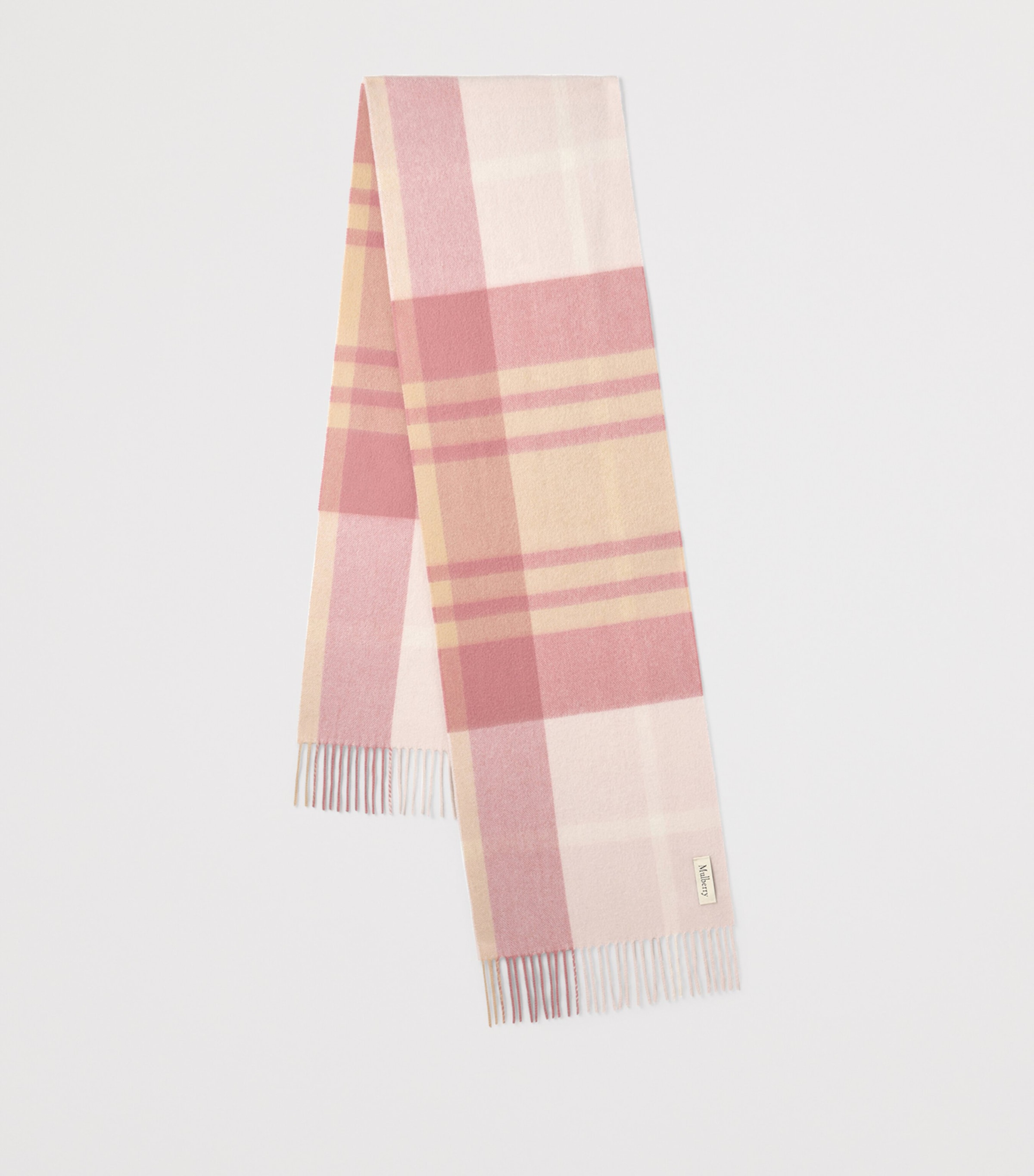 Mulberry Small Merino Check Scarf Pink Scrumpy Crumpet Image 2