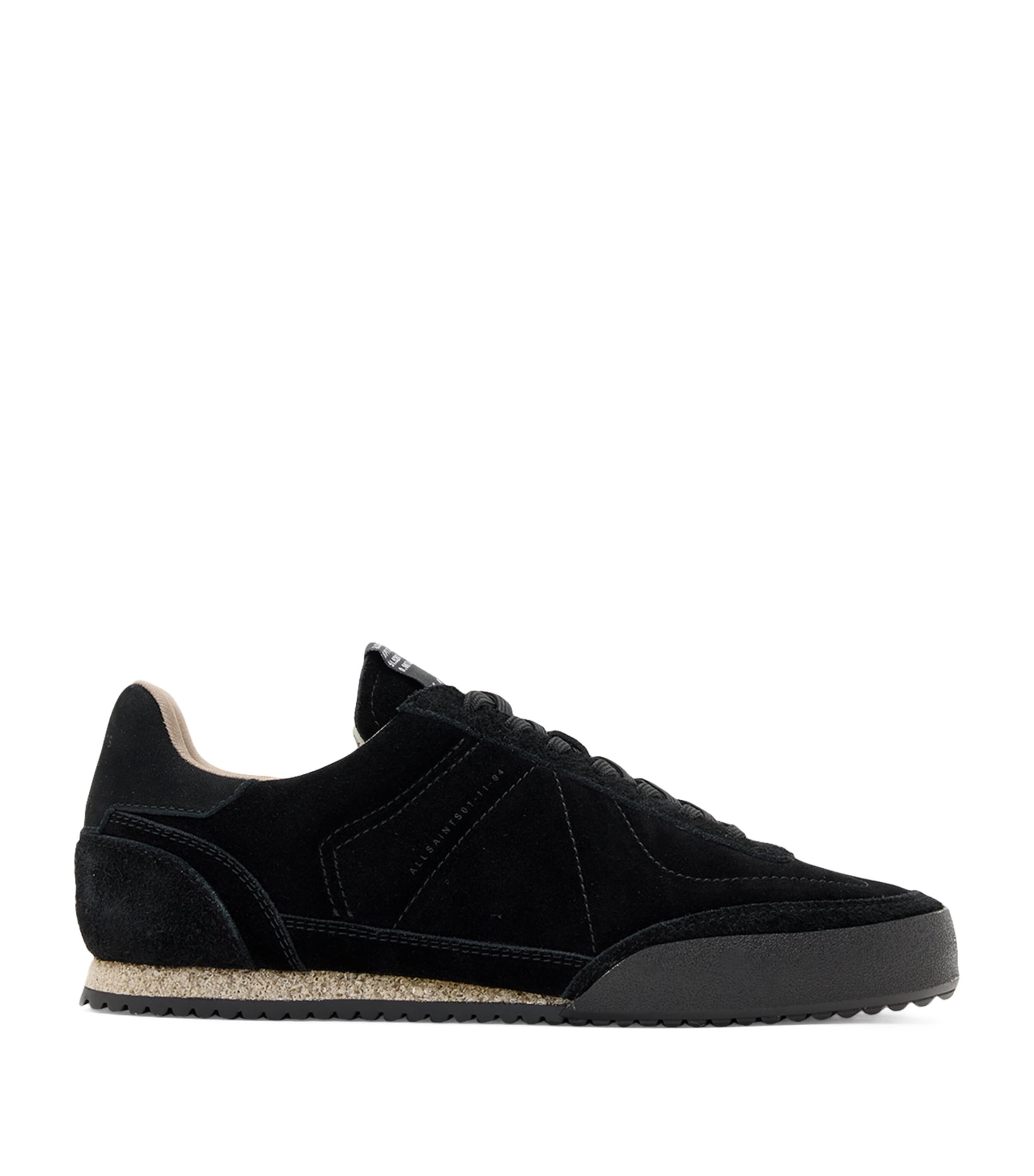 Leather and Suede Harri Low-Top Sneakers BLACK Image 1