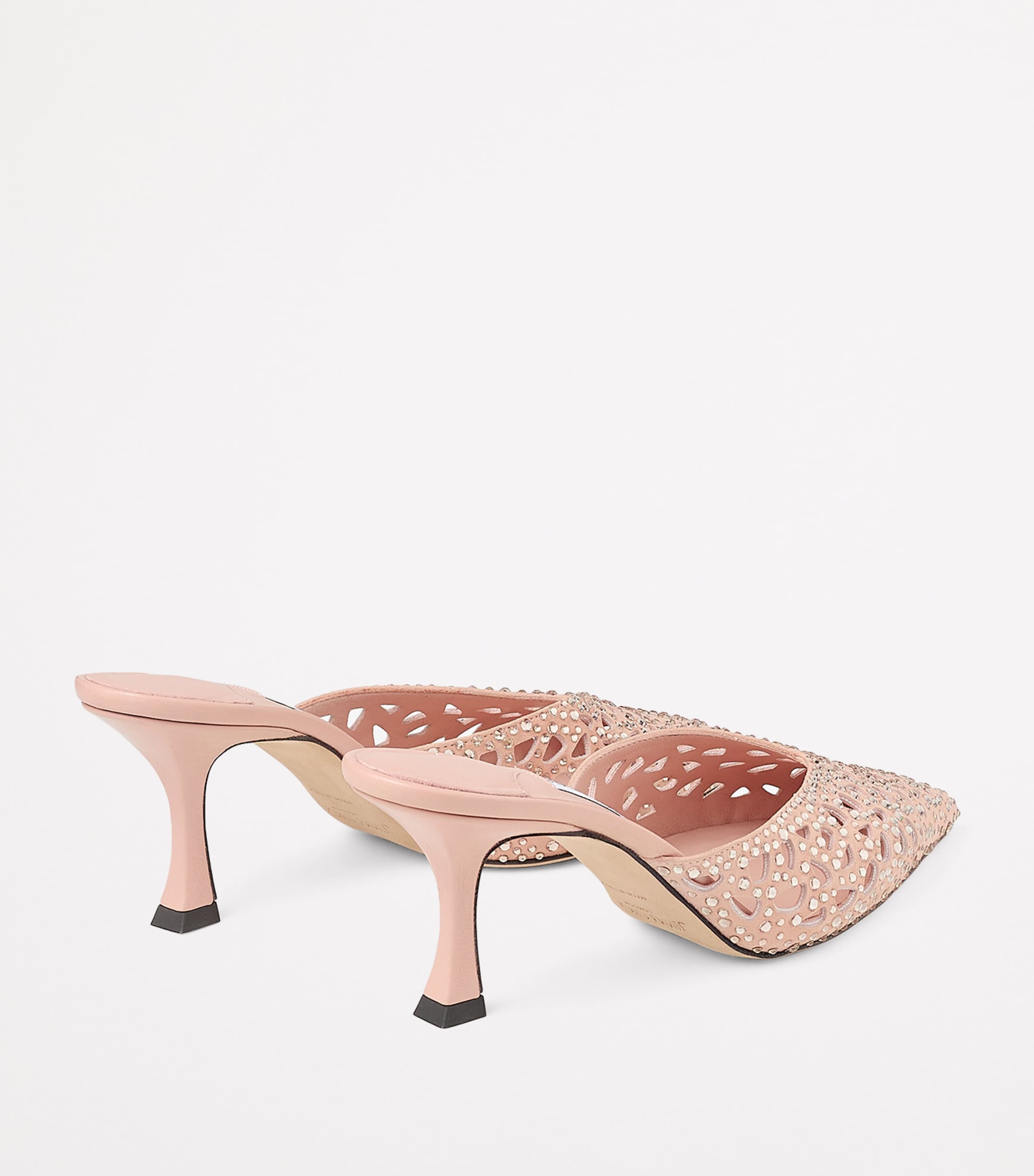 Jimmy Choo Solar 70 Leather Embellished Mules Macaron Image 3