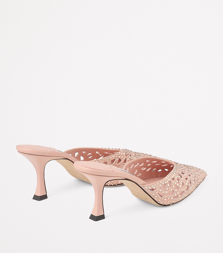 Jimmy Choo Solar 70 Leather Embellished Mules Macaron Image 3