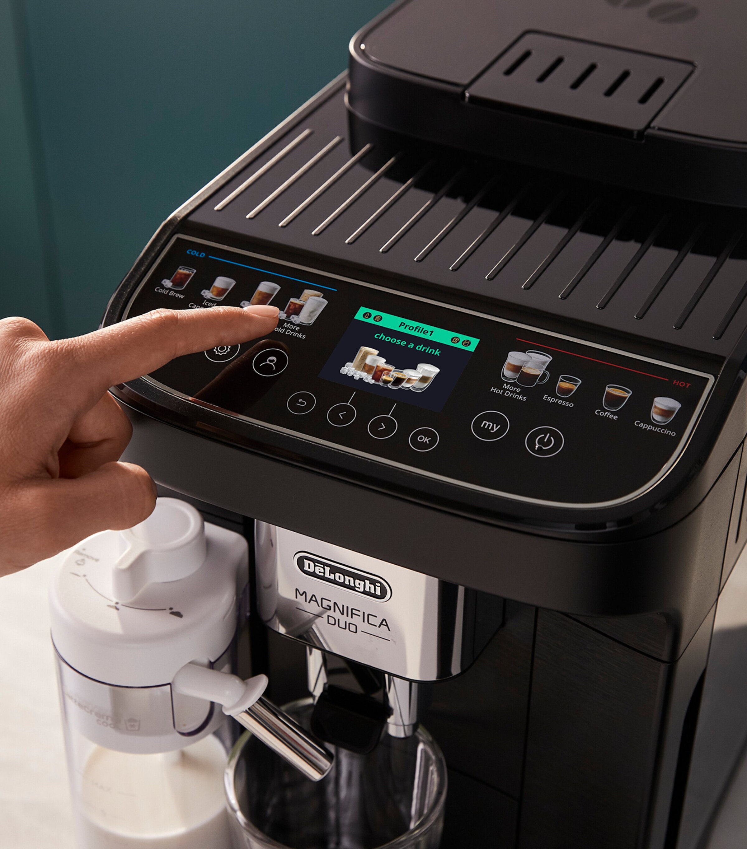 De'Longhi Magnifica Duo Coffee Machine Black Image 3