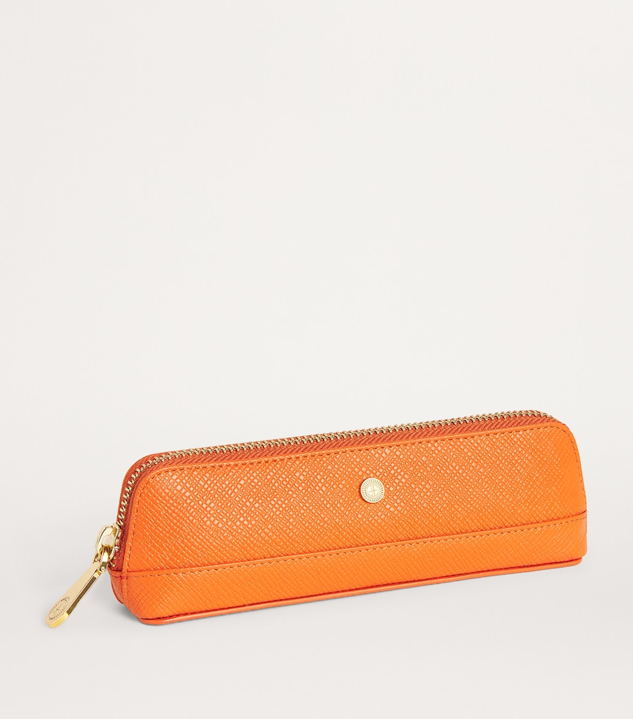Slim Leather Pencil Case ORANGE Image 2