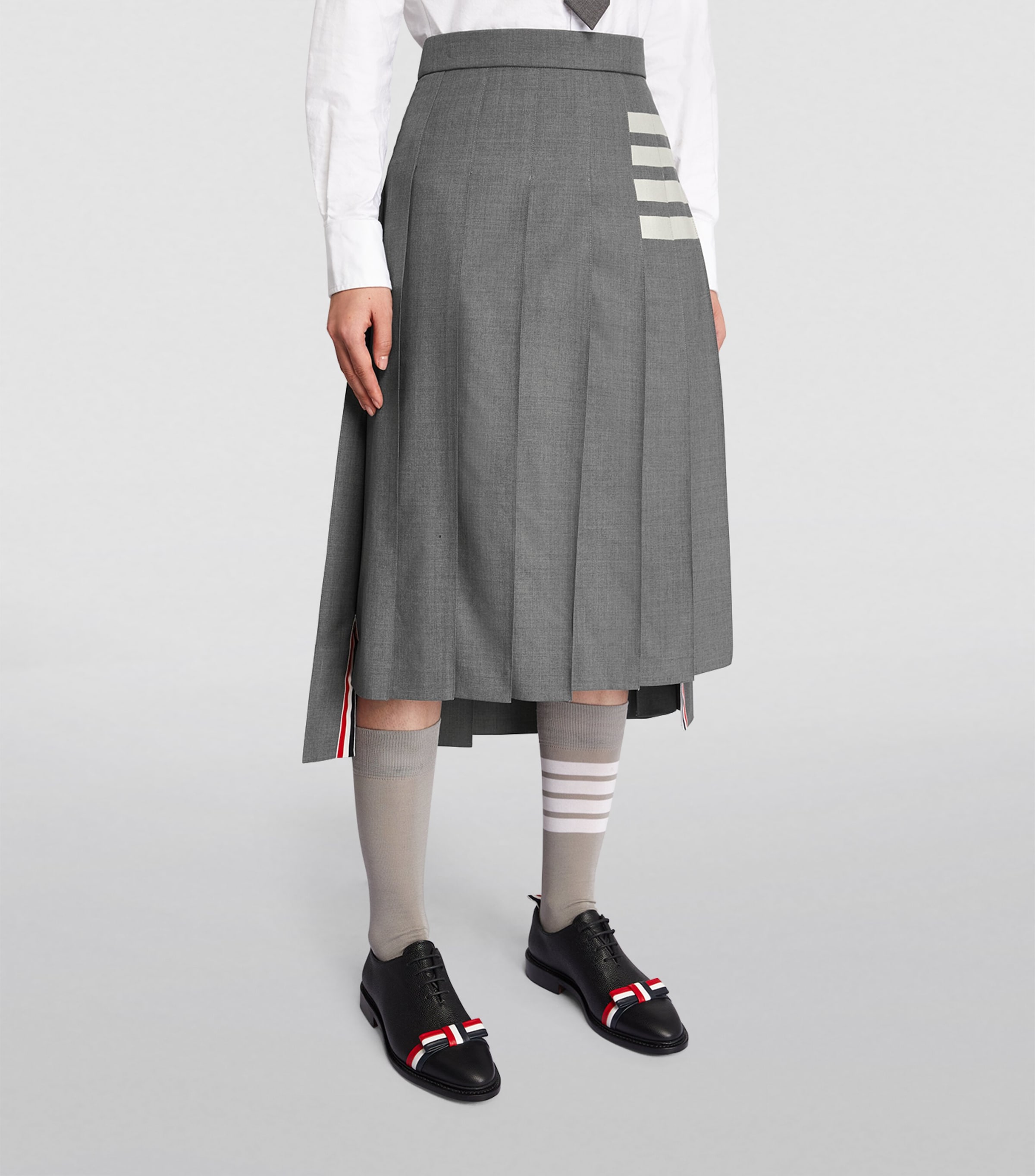 Pleated Midi Skirt MED GREY Image 3