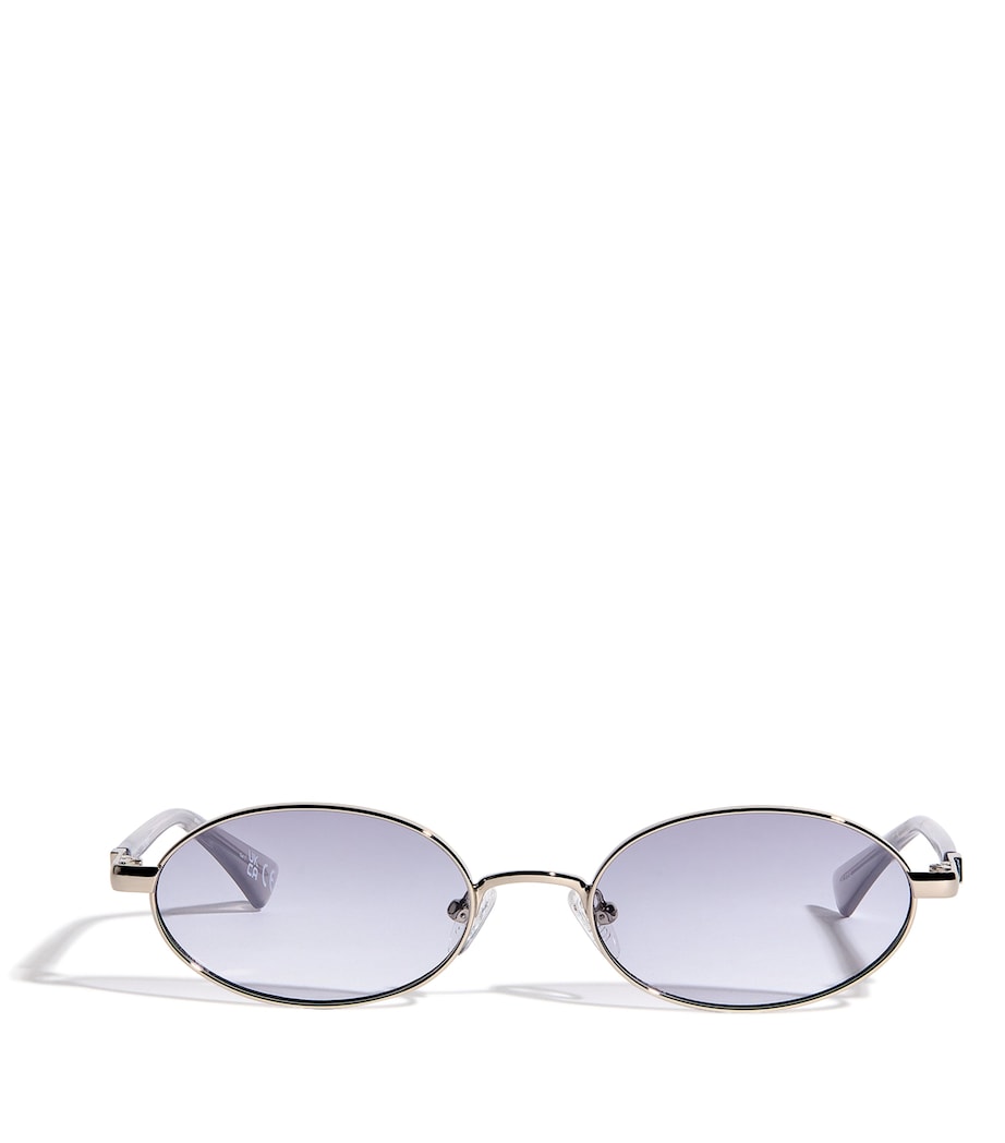 Le Specs Icicle Oval Sunglasses Sil Image 1