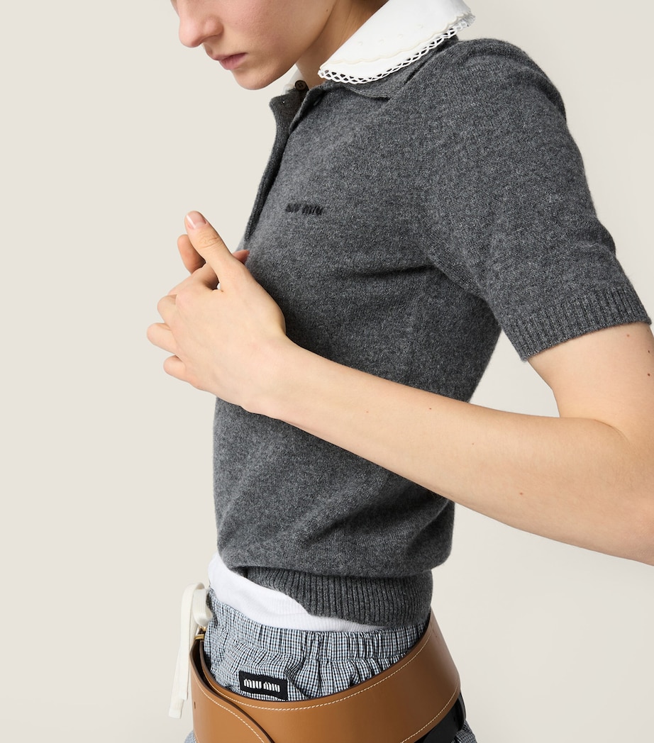 Miu Miu Womens Cashmere Polo Sweater Image 6