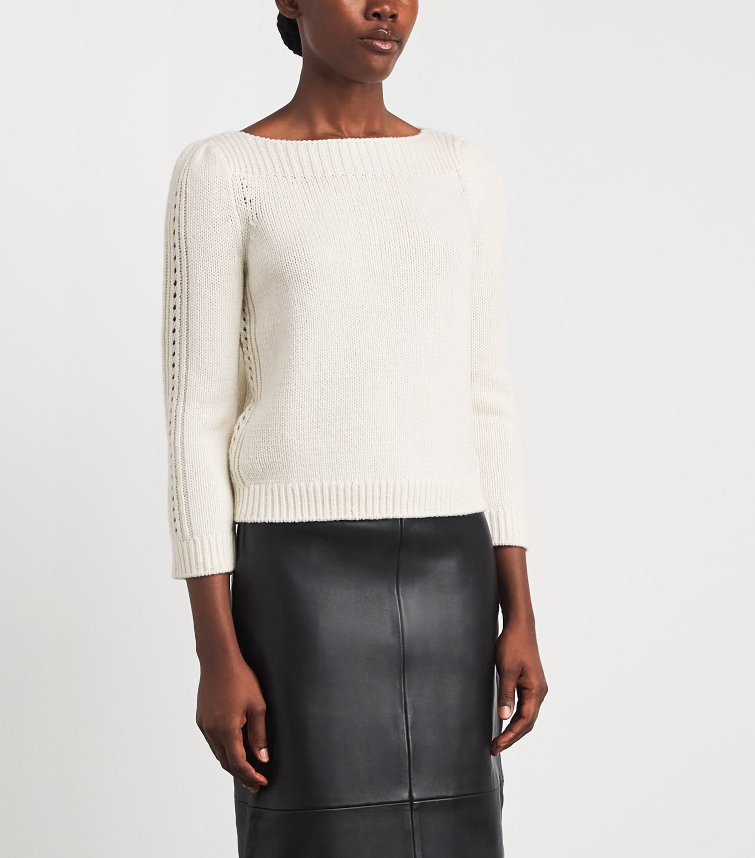 PAIGE Womens Wool-Blend Salvador Sweater Ivory Image 4