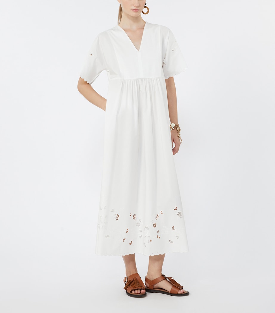 Weekend Max Mara Womens Cotton Jersey Midi Dress White Image 2