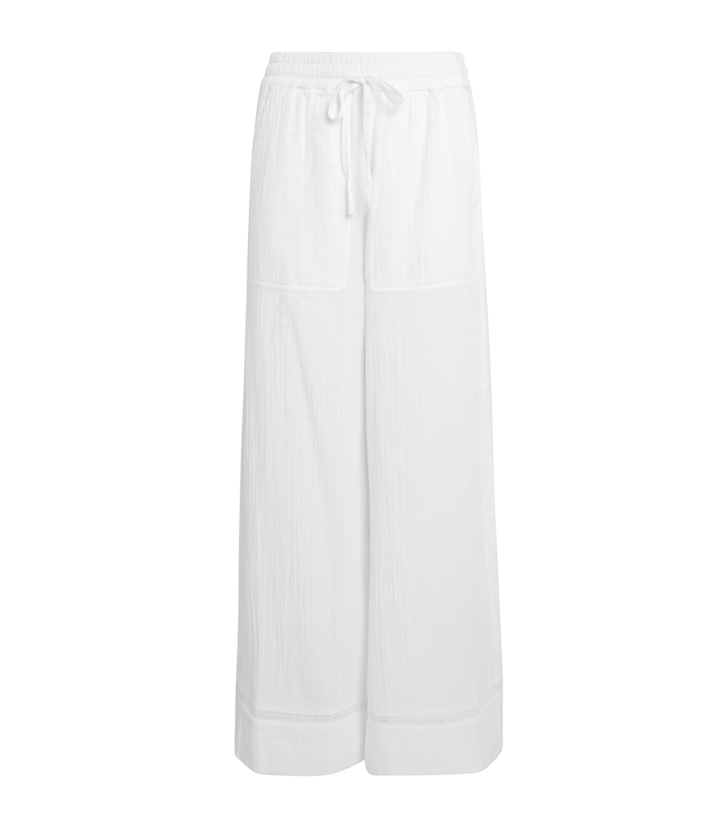 Shop Me+em Cotton Cheesecloth Trousers In White