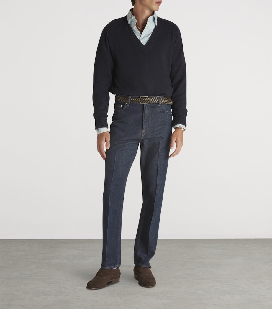 Cotton-Silk Straight Jeans 404BLUE DENIM Image 2