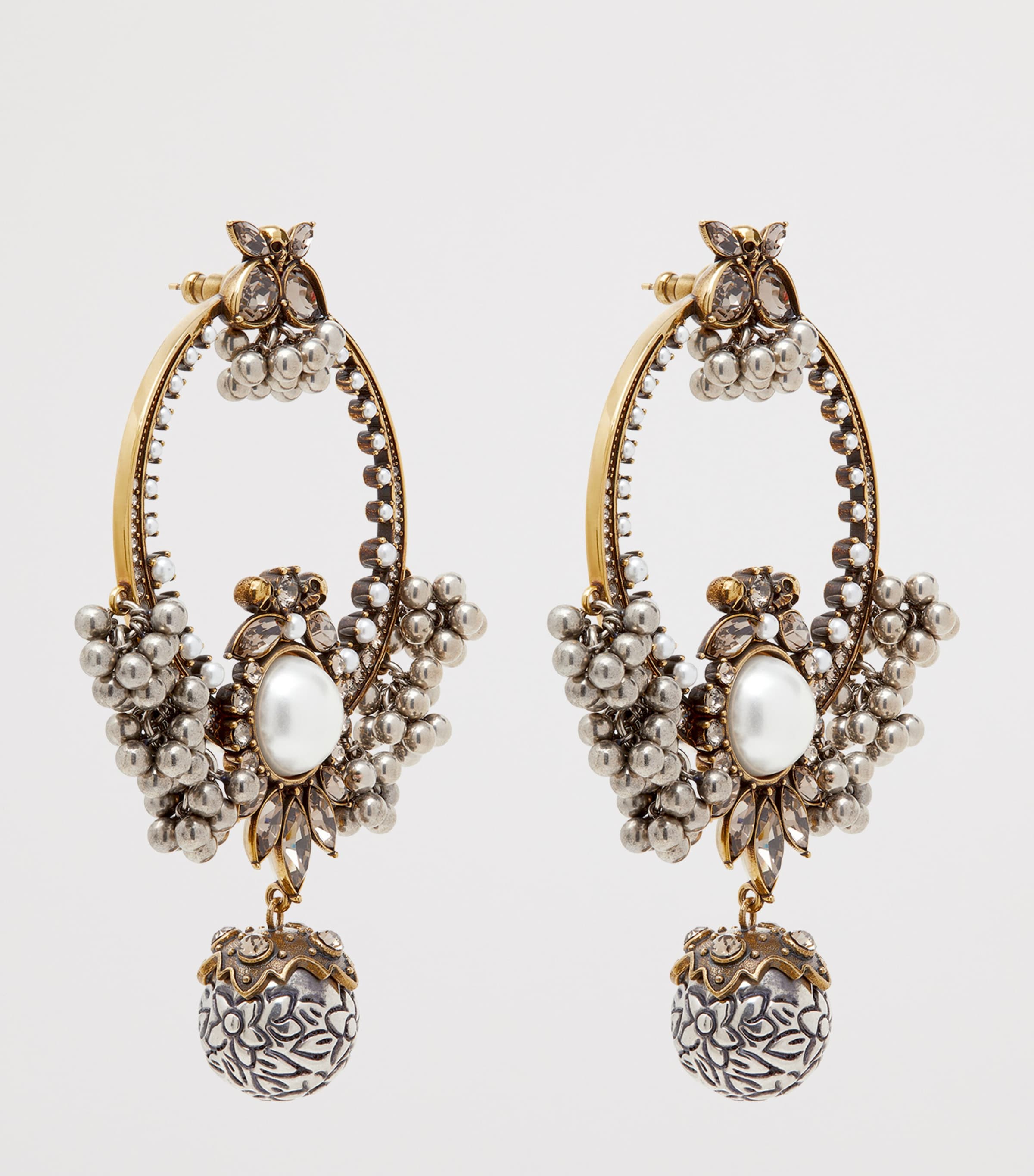 McQueen Faux Pearl Heirloom Drop Earrings Image 3