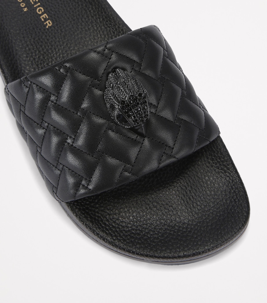 Quilted Meena Eagle Slides BLACK Image 3