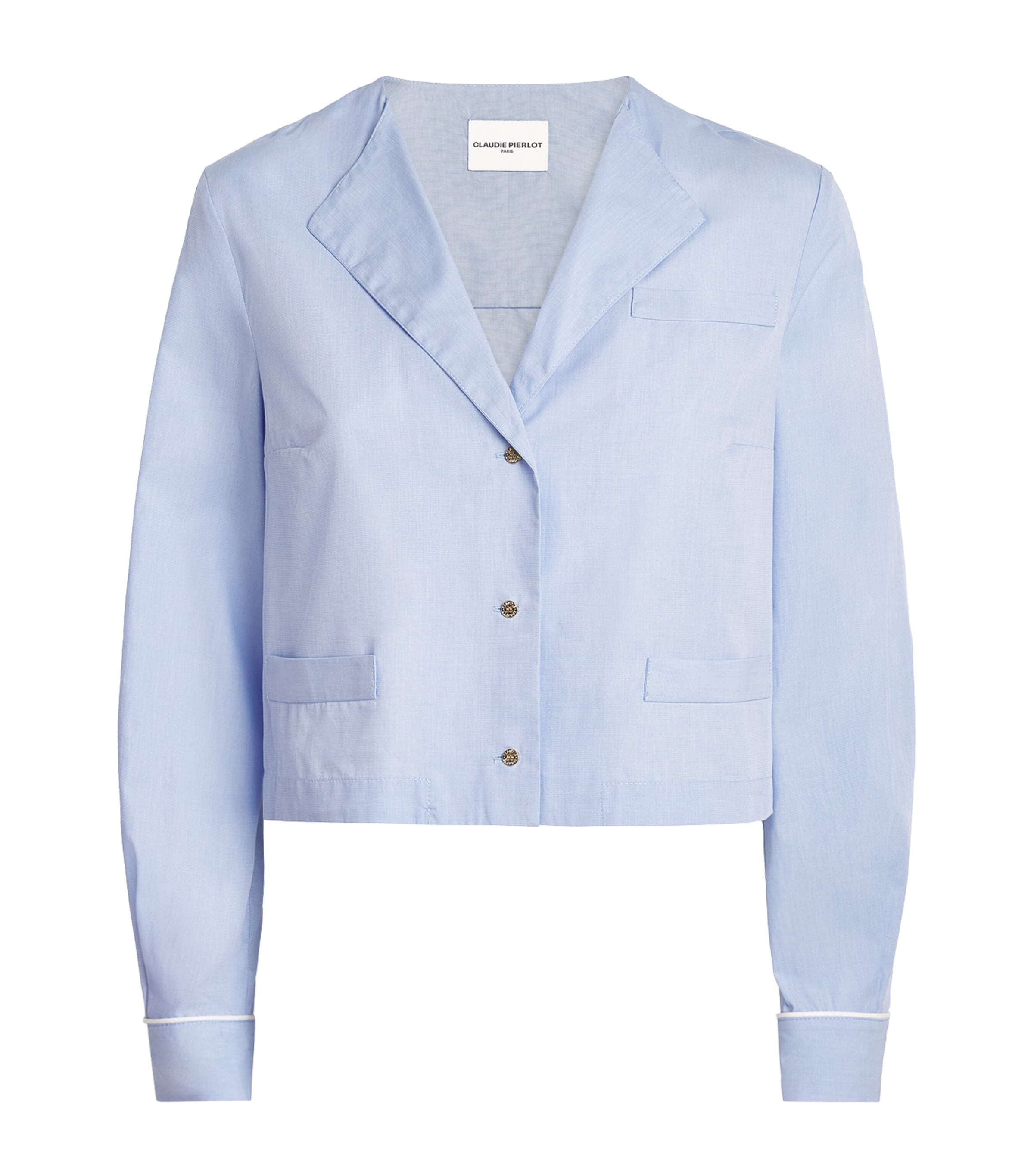 Claudie Pierlot Womens Cotton Poplin Shirt Sky Blue Image 1