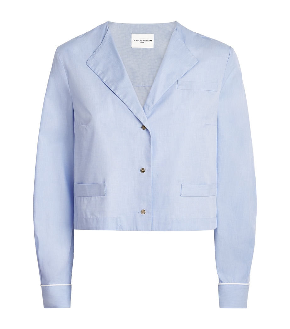 Claudie Pierlot Womens Cotton Poplin Shirt Sky Blue Image 1