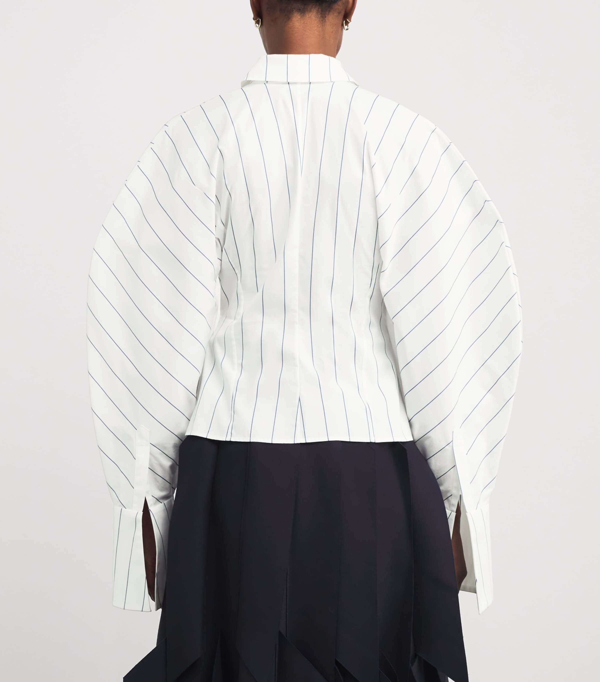 Cotton Poplin Striped Shirt WHITE STRIPE Image 4