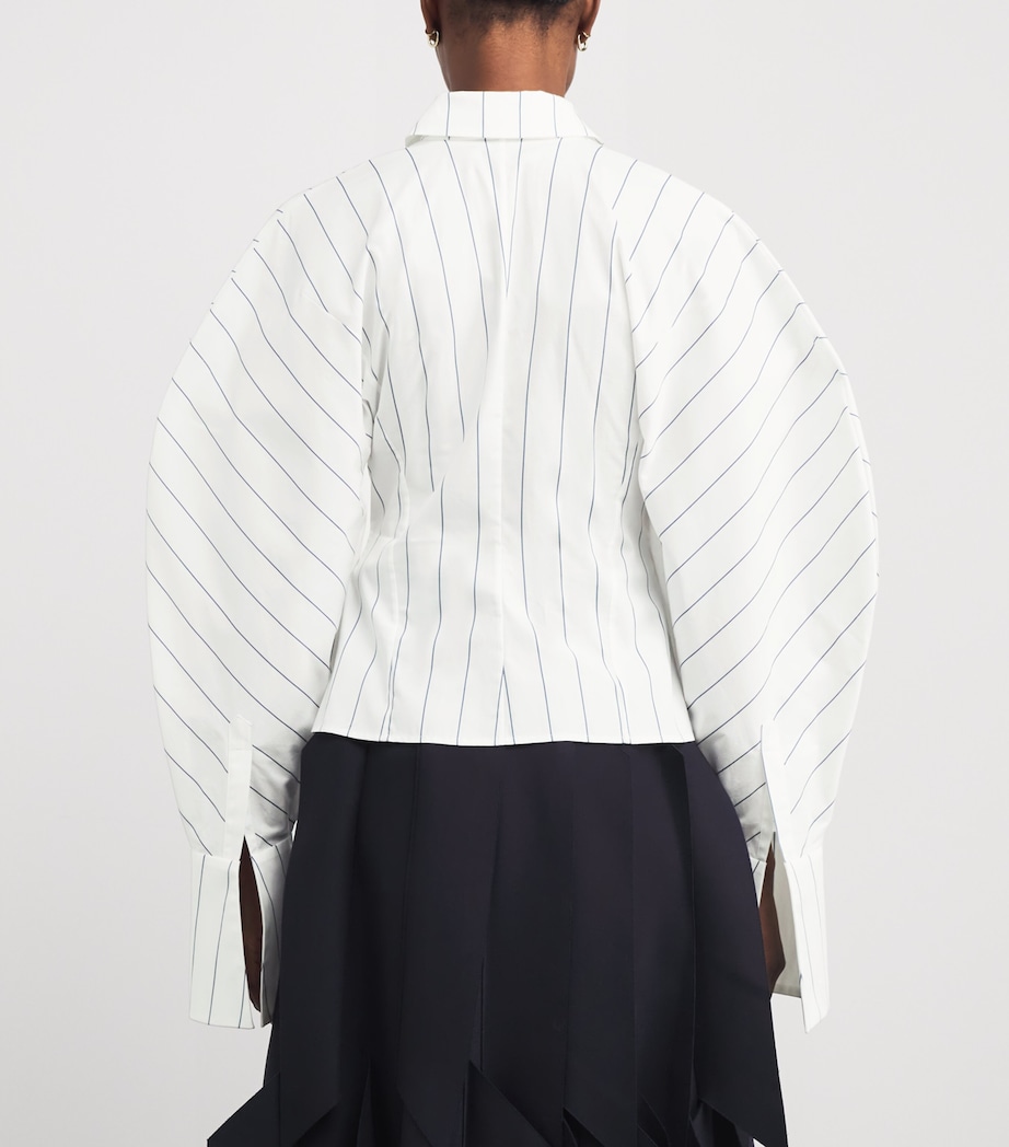 Cotton Poplin Striped Shirt WHITE STRIPE Image 4