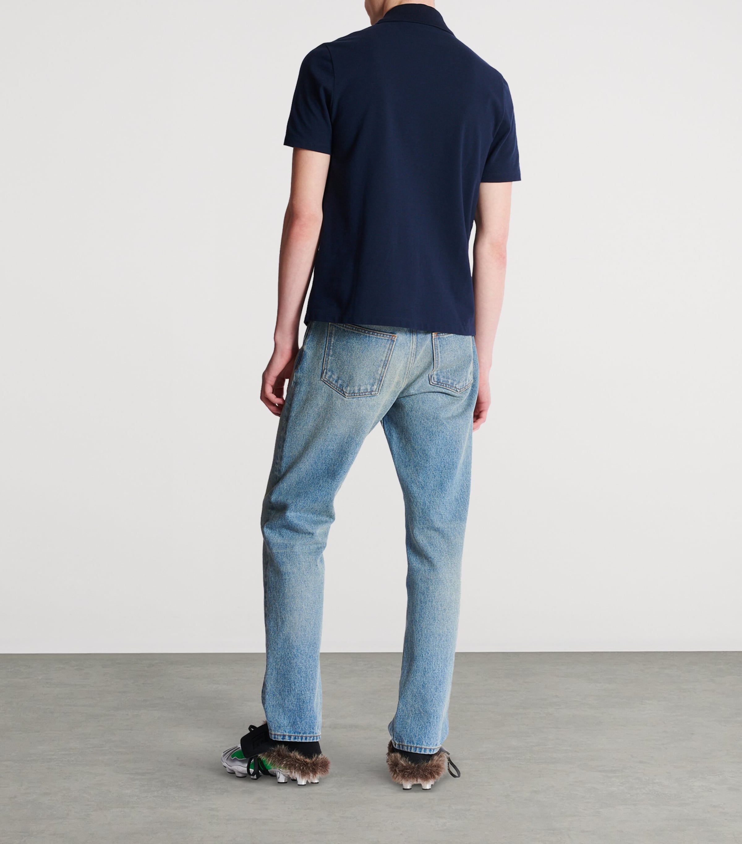 Tシャツ・カットソー BALMAIN Men Polo Shirts DH1EG010BC72SOS Blue Loose T-shirt with vintage Balmain embroidery - Men | BALMAIN