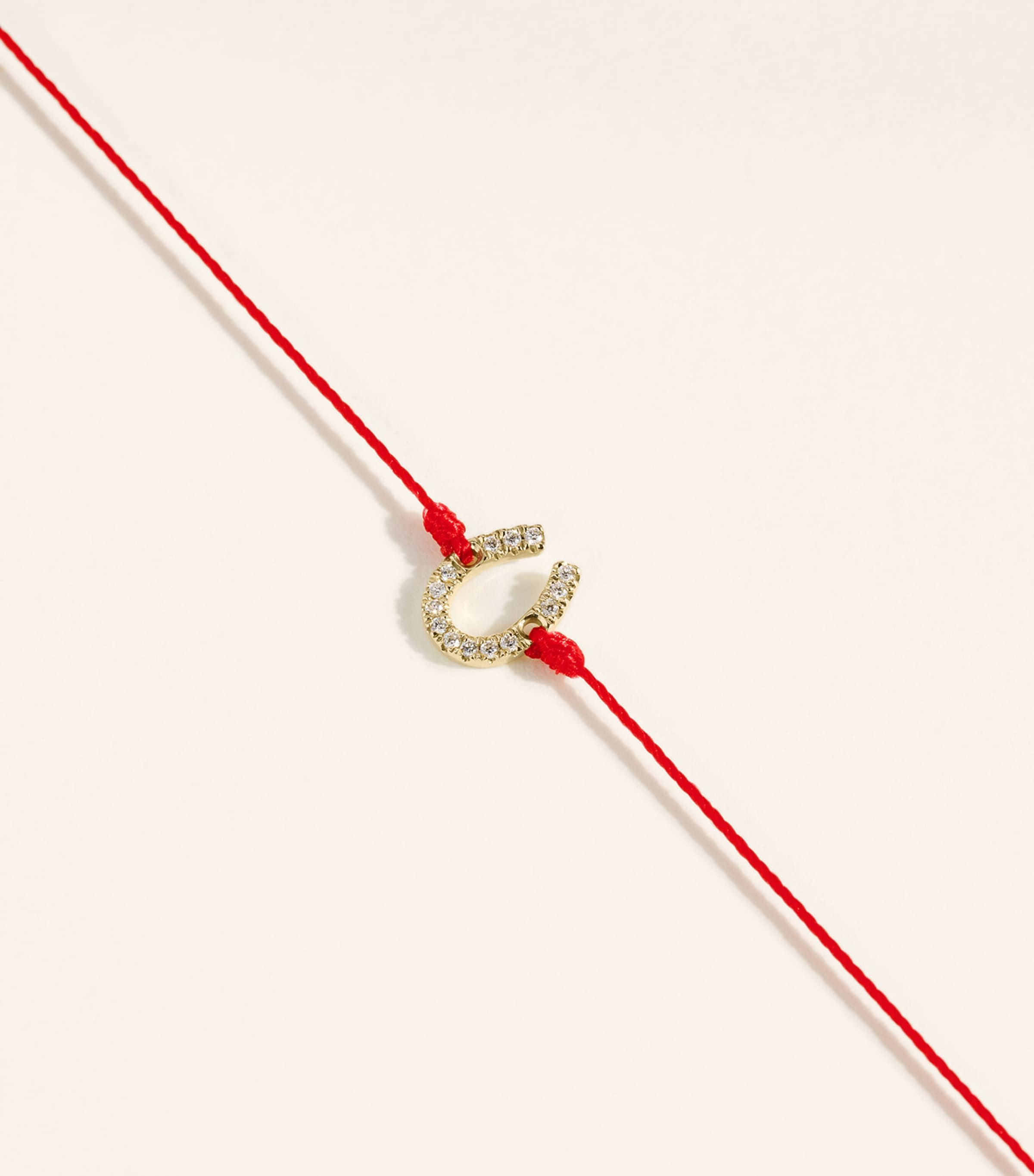 Redline Yellow Gold and Diamond Fer À Cheval Bracelet Red Image 4