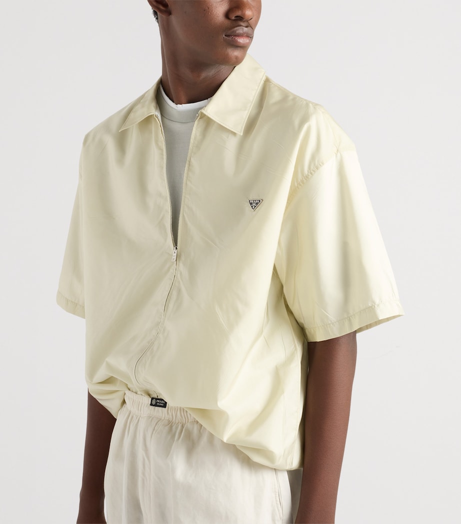 Prada Mens Re-Nylon Short-Sleeve Shirt Neutral Image 3