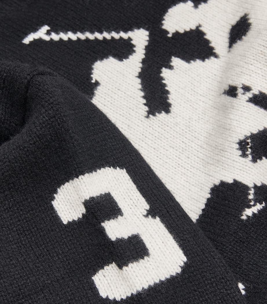 Wool Polo Intarsia Sweater POLO BLACK MULTI Image 5