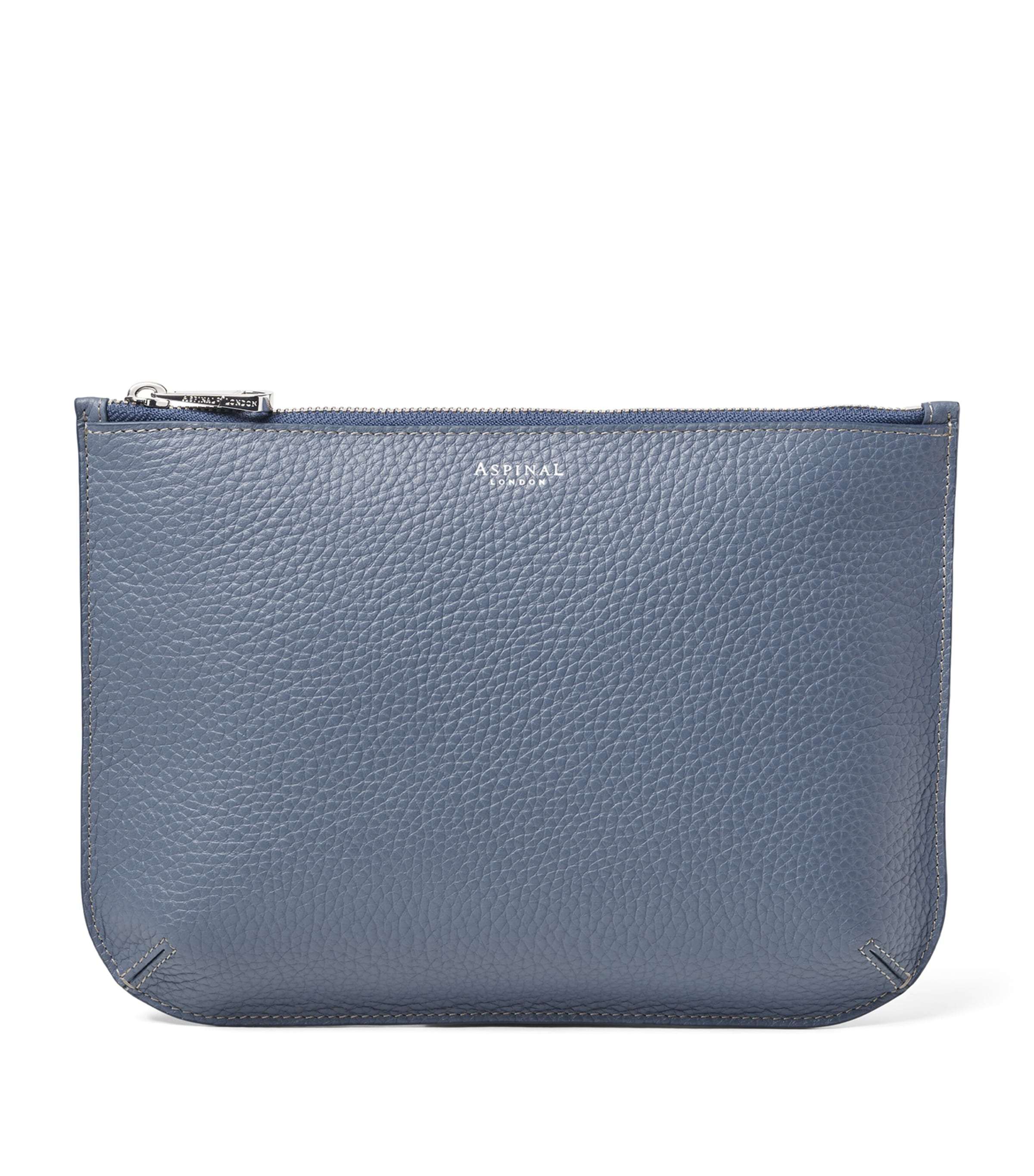 Aspinal Of London Large Leather Ella Pouch Heritageblue Image 1