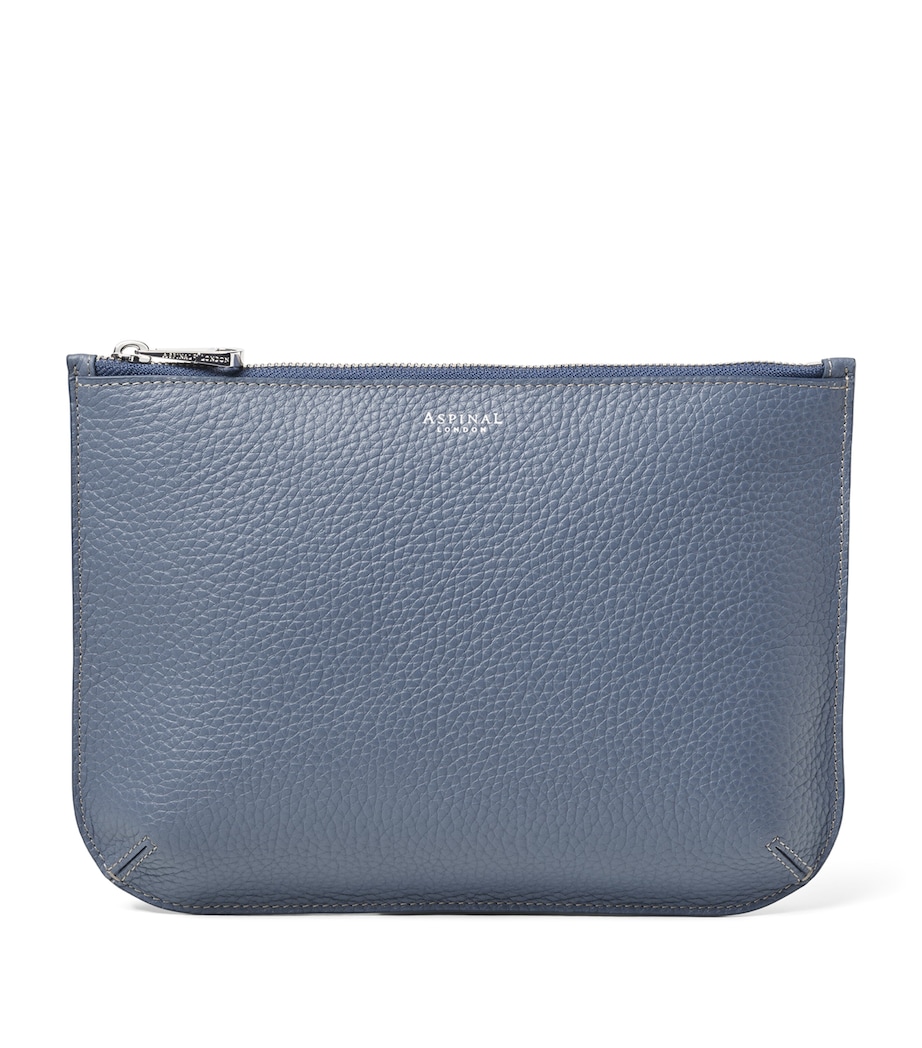 Aspinal Of London Large Leather Ella Pouch Heritageblue Image 1