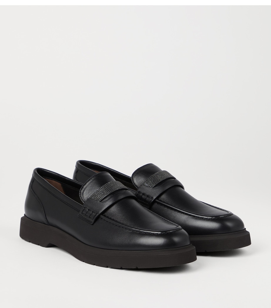 Leather Monili Penny Loafers C101 Image 4